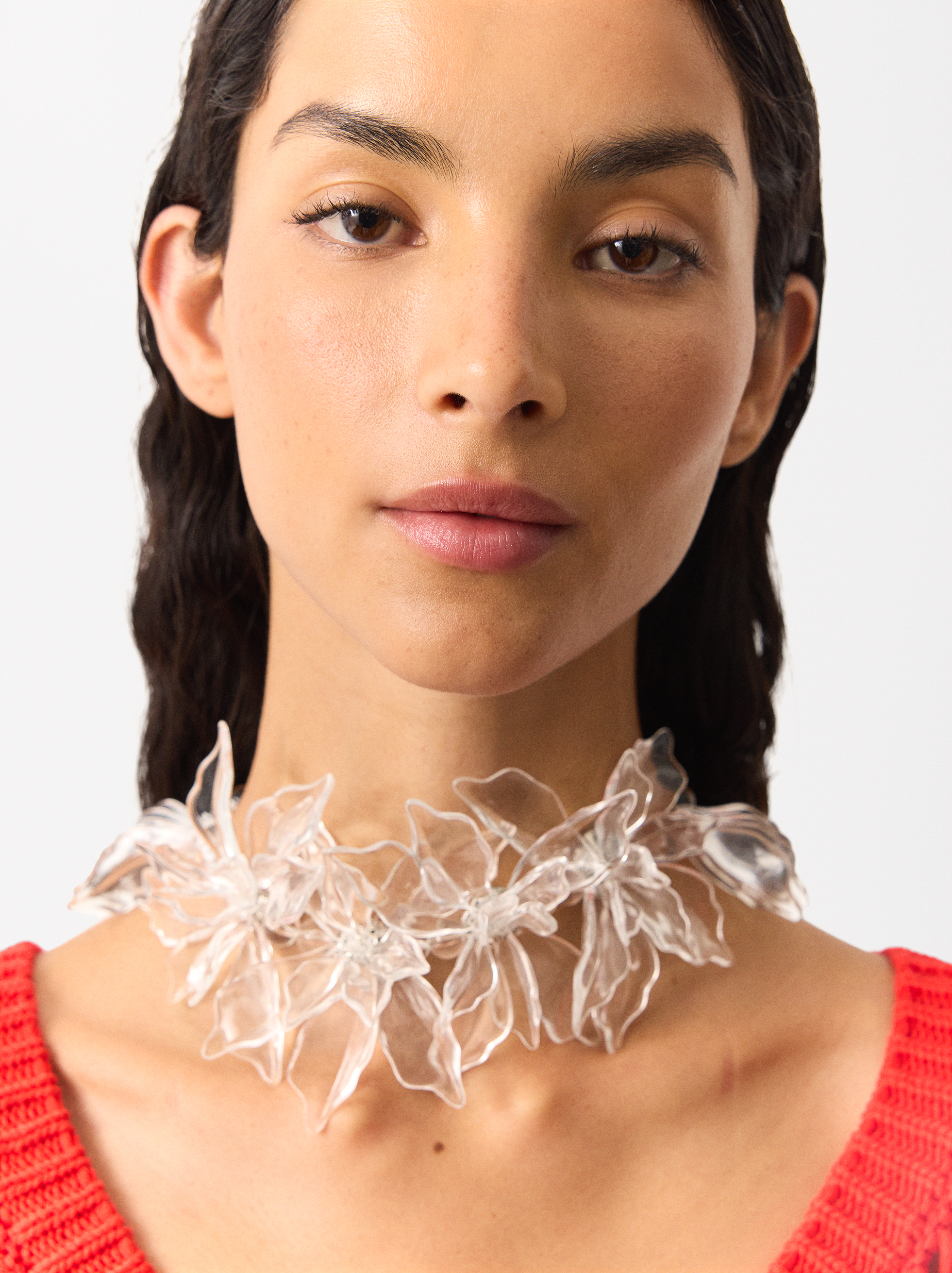Online Exclusive - Choker With Flowers image number 2.0