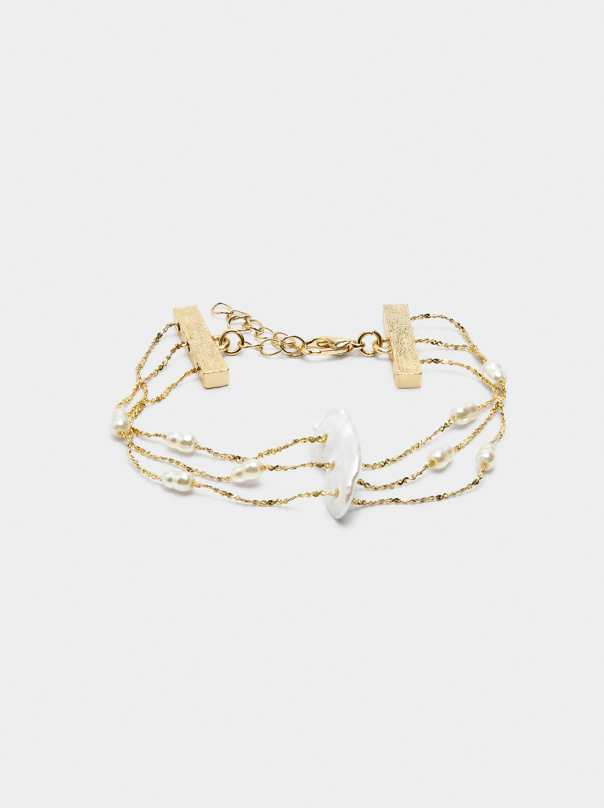 Bracelet multi-rangs avec perles d'eau douce image number 0.0