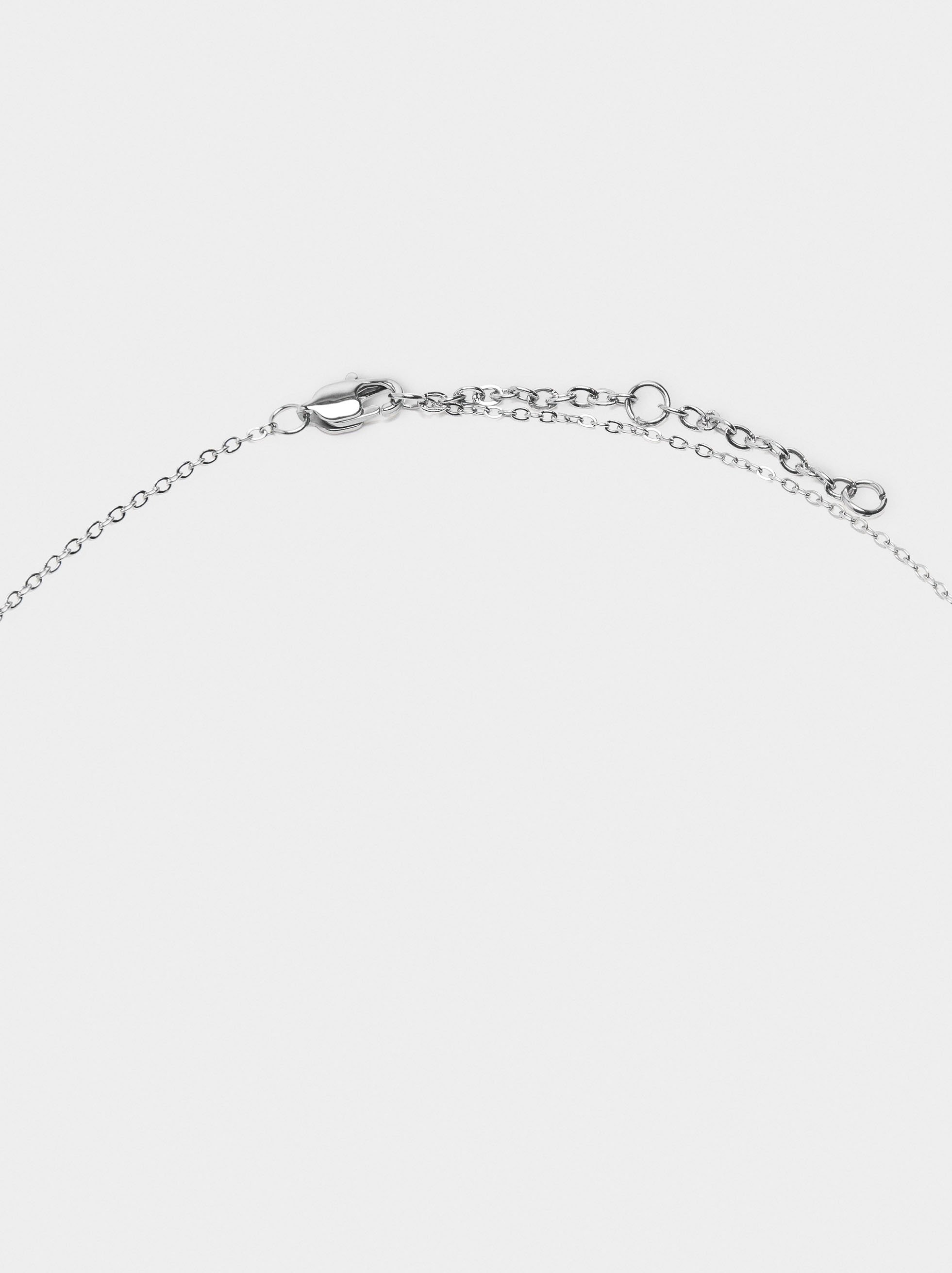 Collier avec créoles et cristaux - acier inoxydable image number 2.0