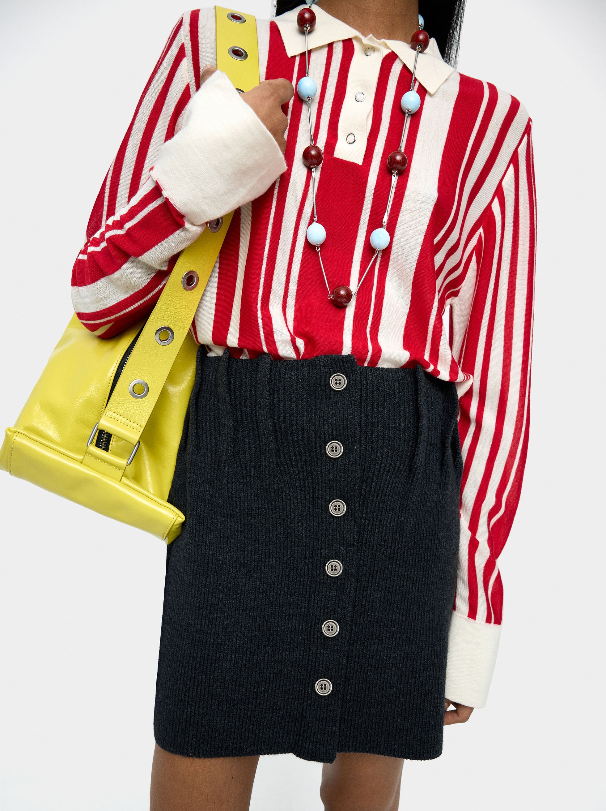 Sweater with stripes 100% wool image number 1.0