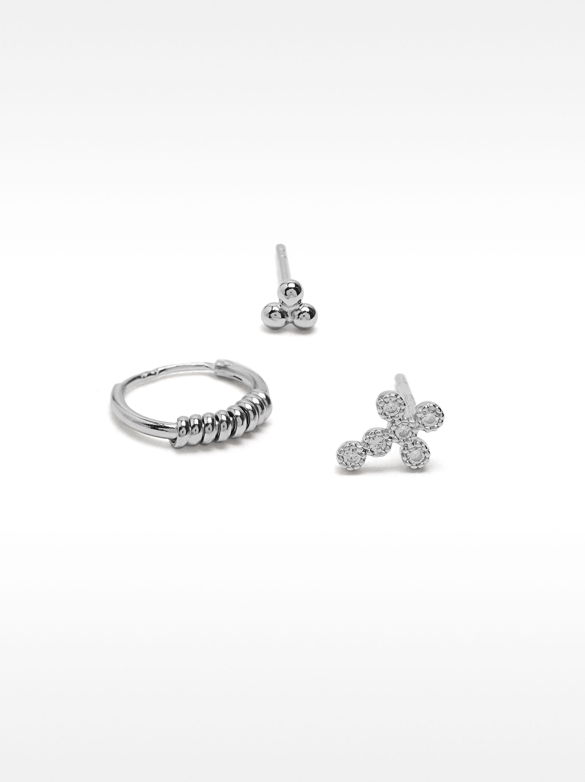 Set of earrings with crystals - 925 sterling silver image number 2.0