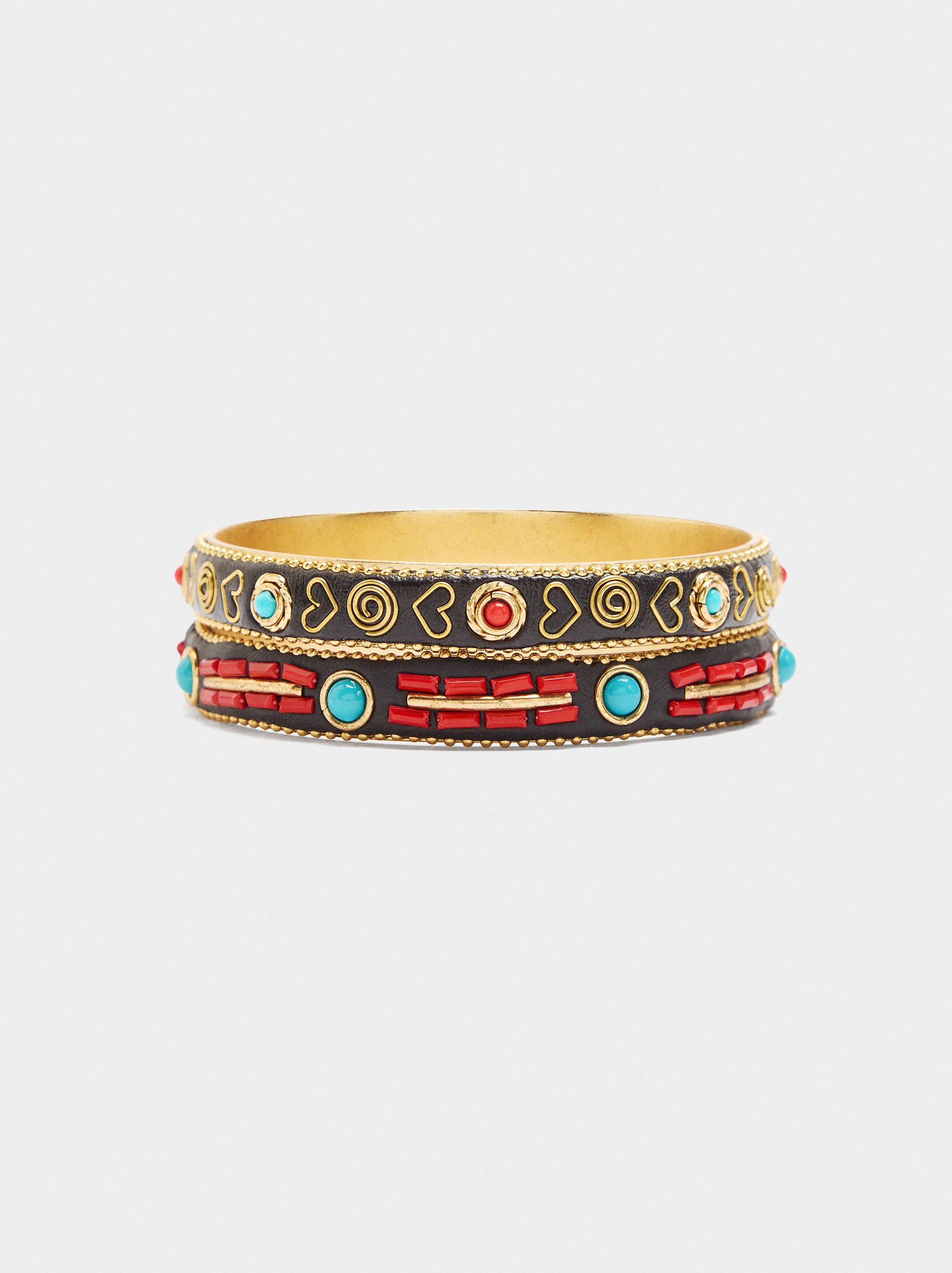 Set of rigid bracelets with colour details image number 0.0