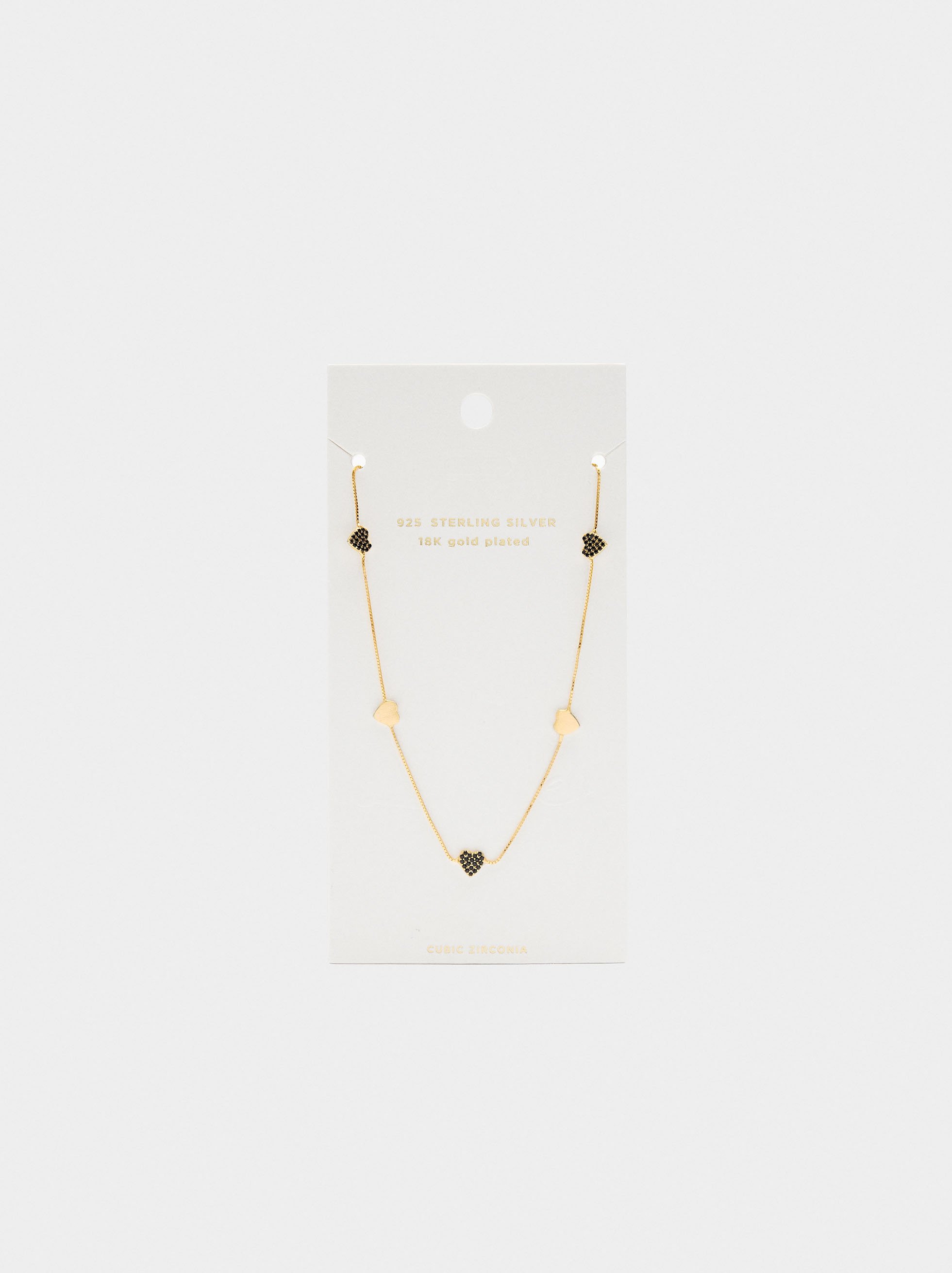 Necklace with crystal hearts - 925 sterling silver image number 3.0