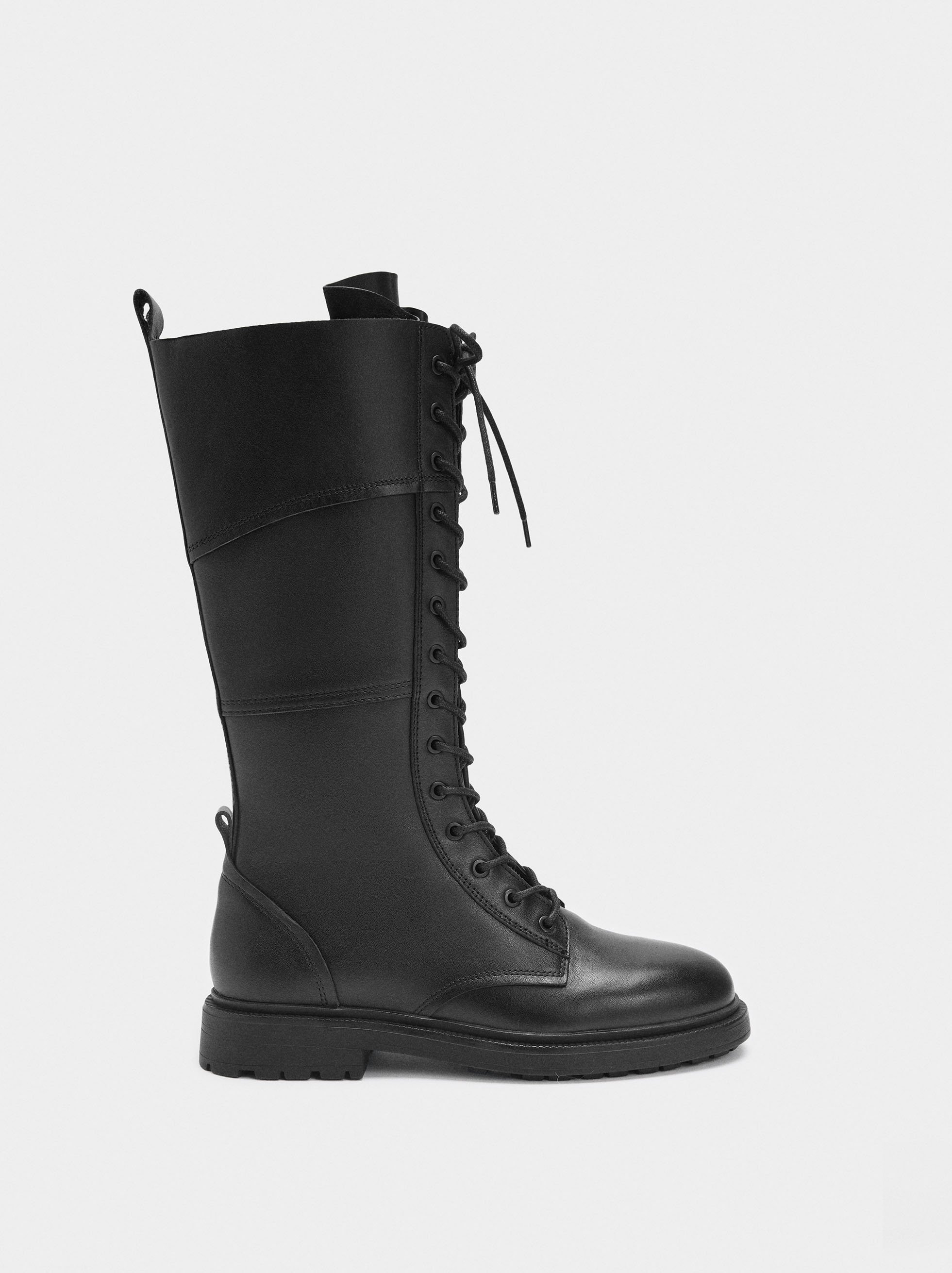 High shaft boots with laces image number 2.0