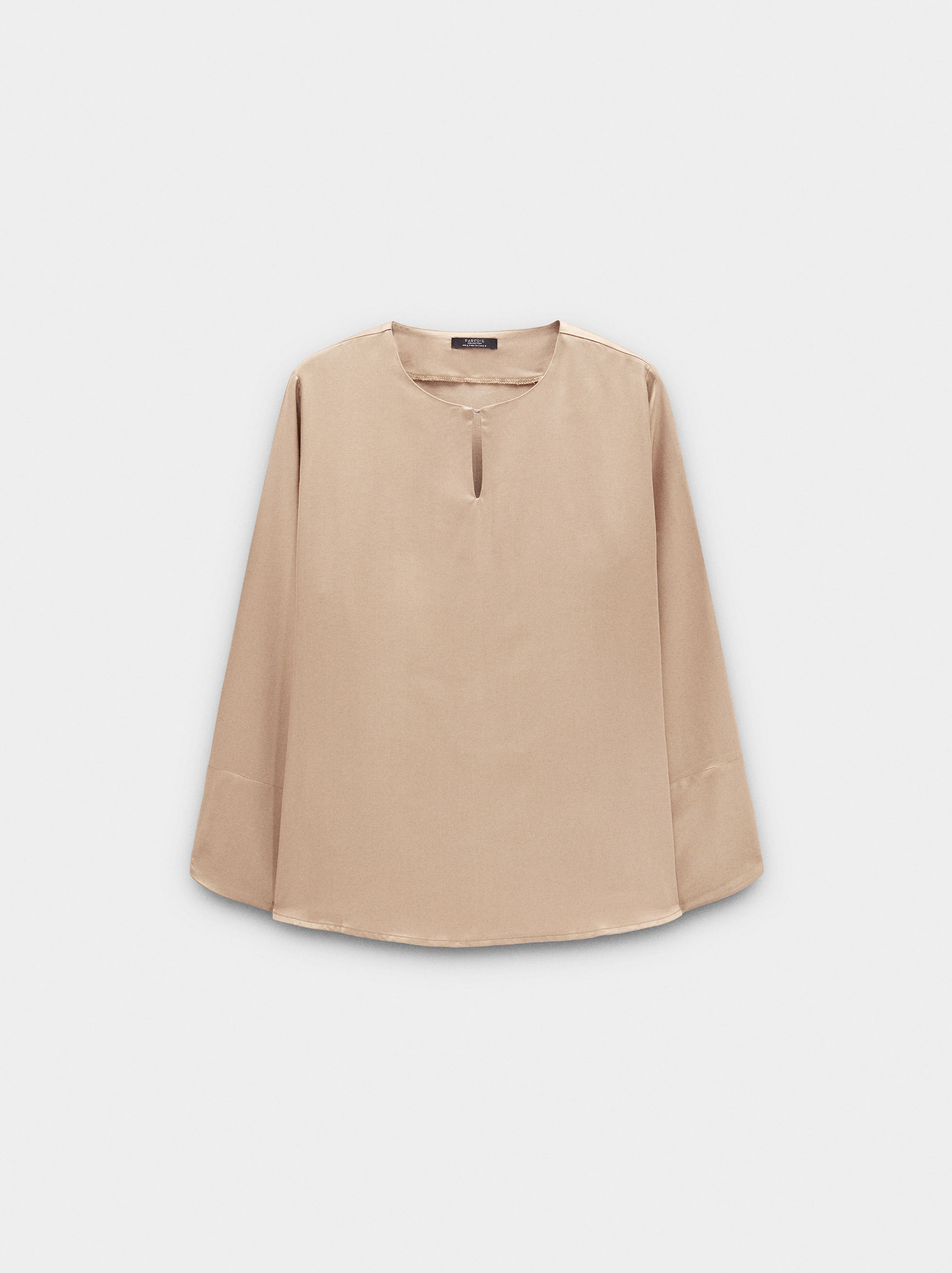 Satin-finish flowing blouse image number 4.0