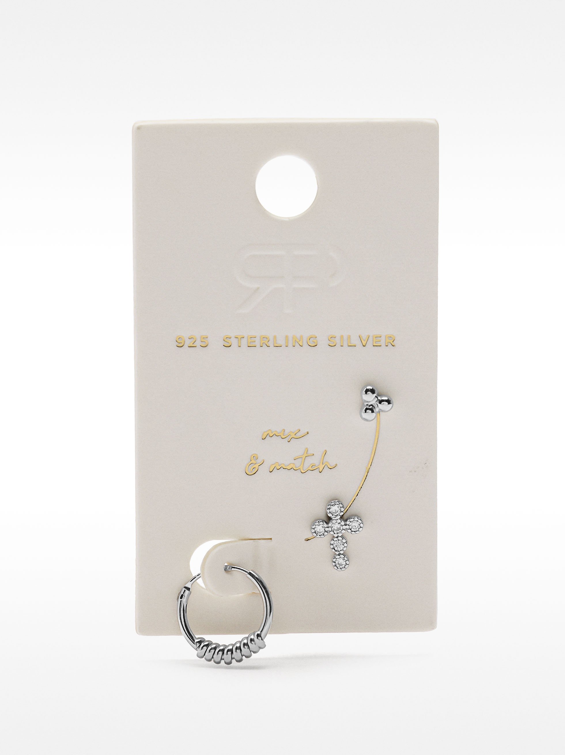 Set of earrings with crystals - 925 sterling silver image number 4.0