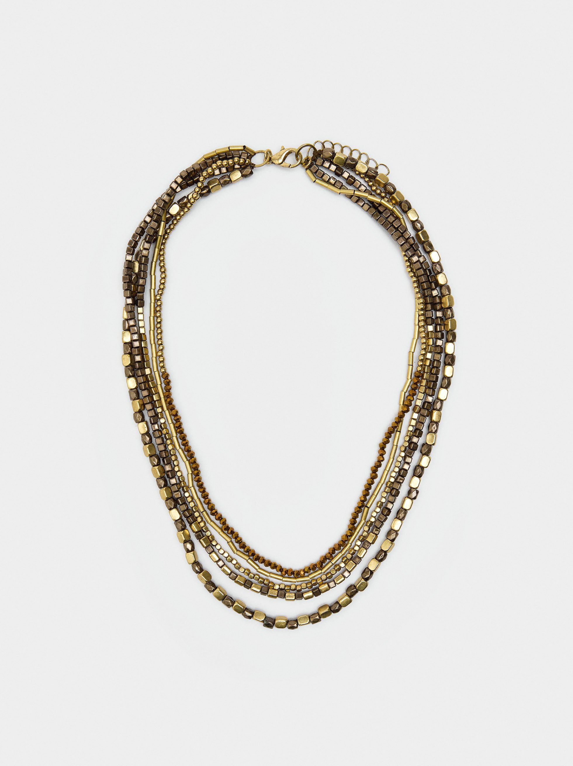 Collier multiple court avec perles image number 0.0