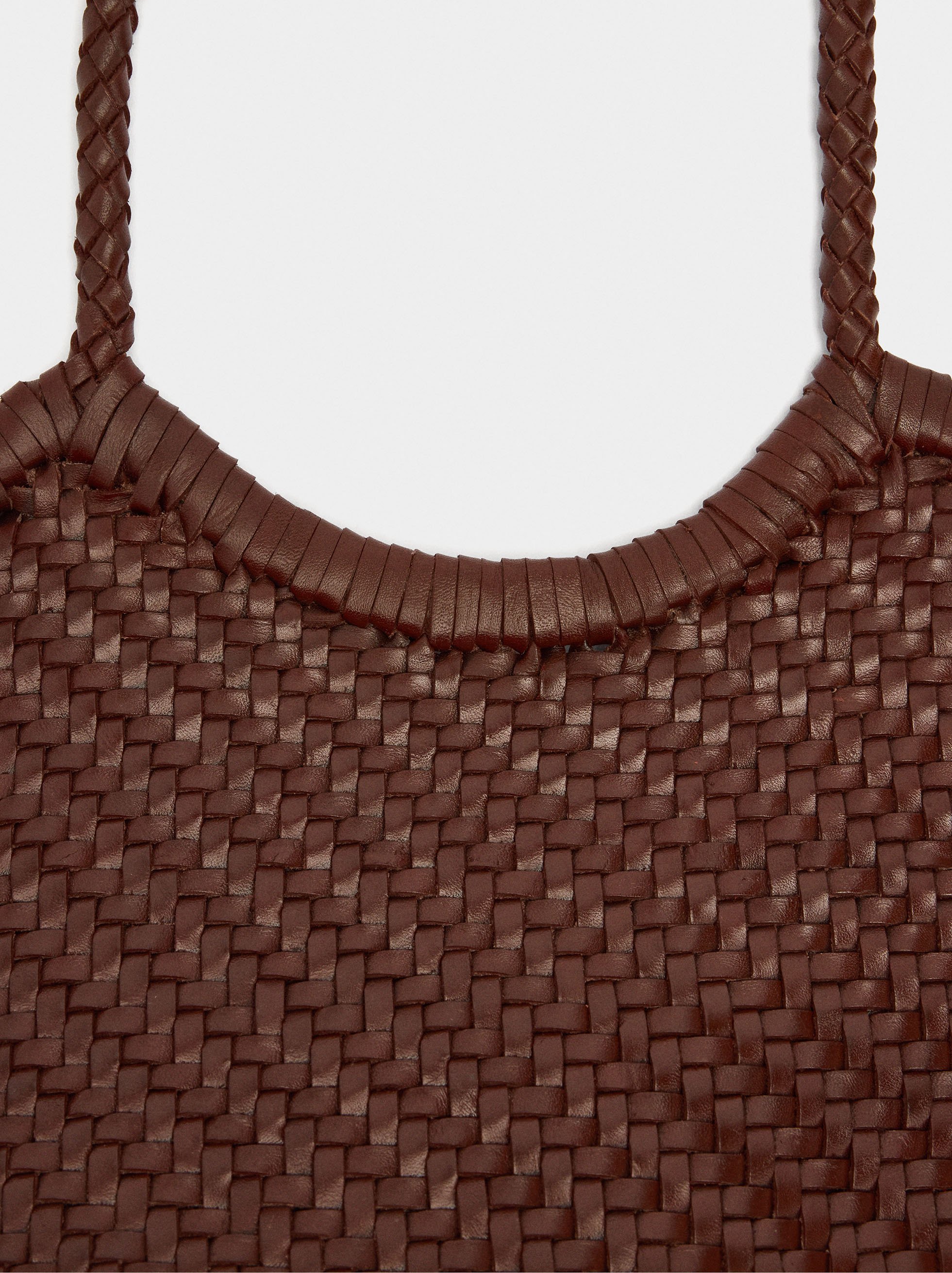 Tote bag with braided leather image number 3.0