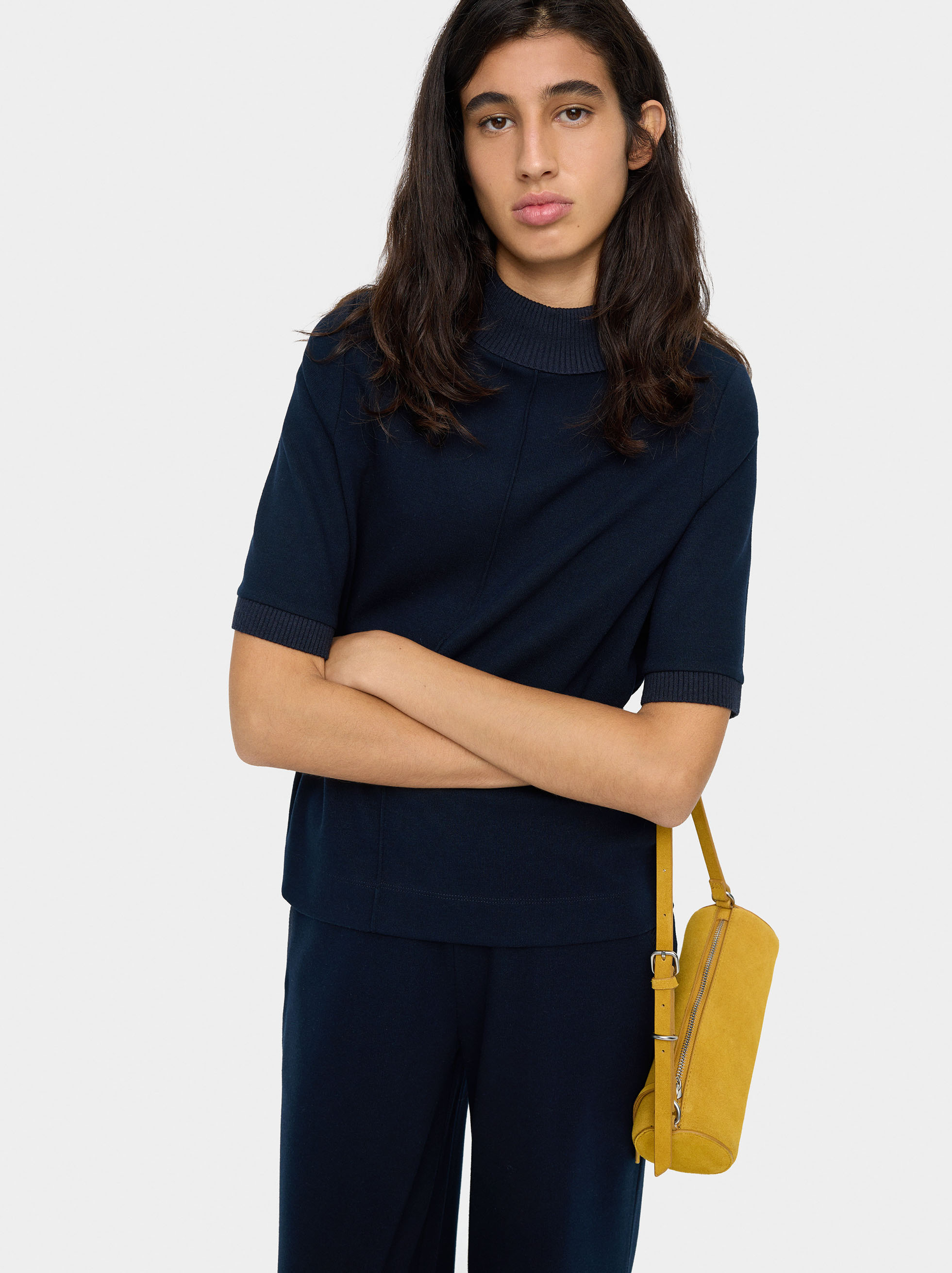 T-Shirt mit Stehkragen image number 0.0