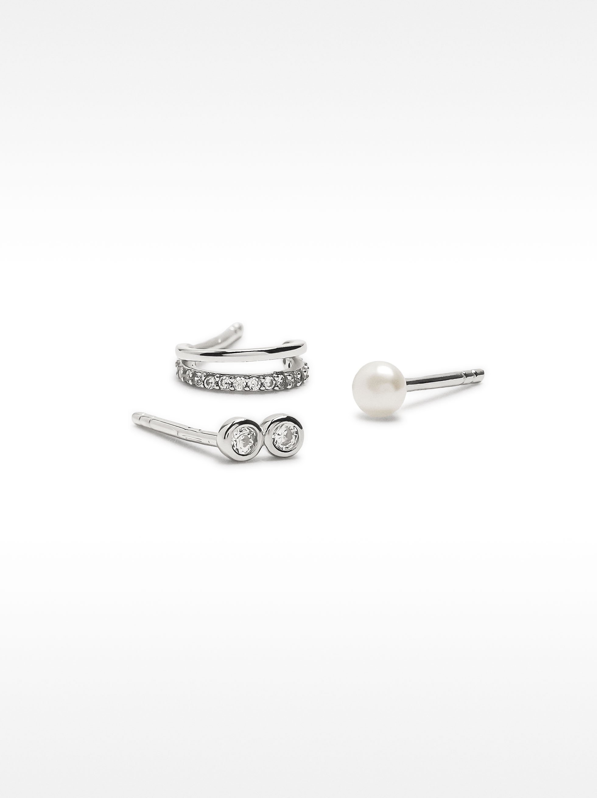 Earring set with freshwater pearl – 925 sterling silver image number 2.0