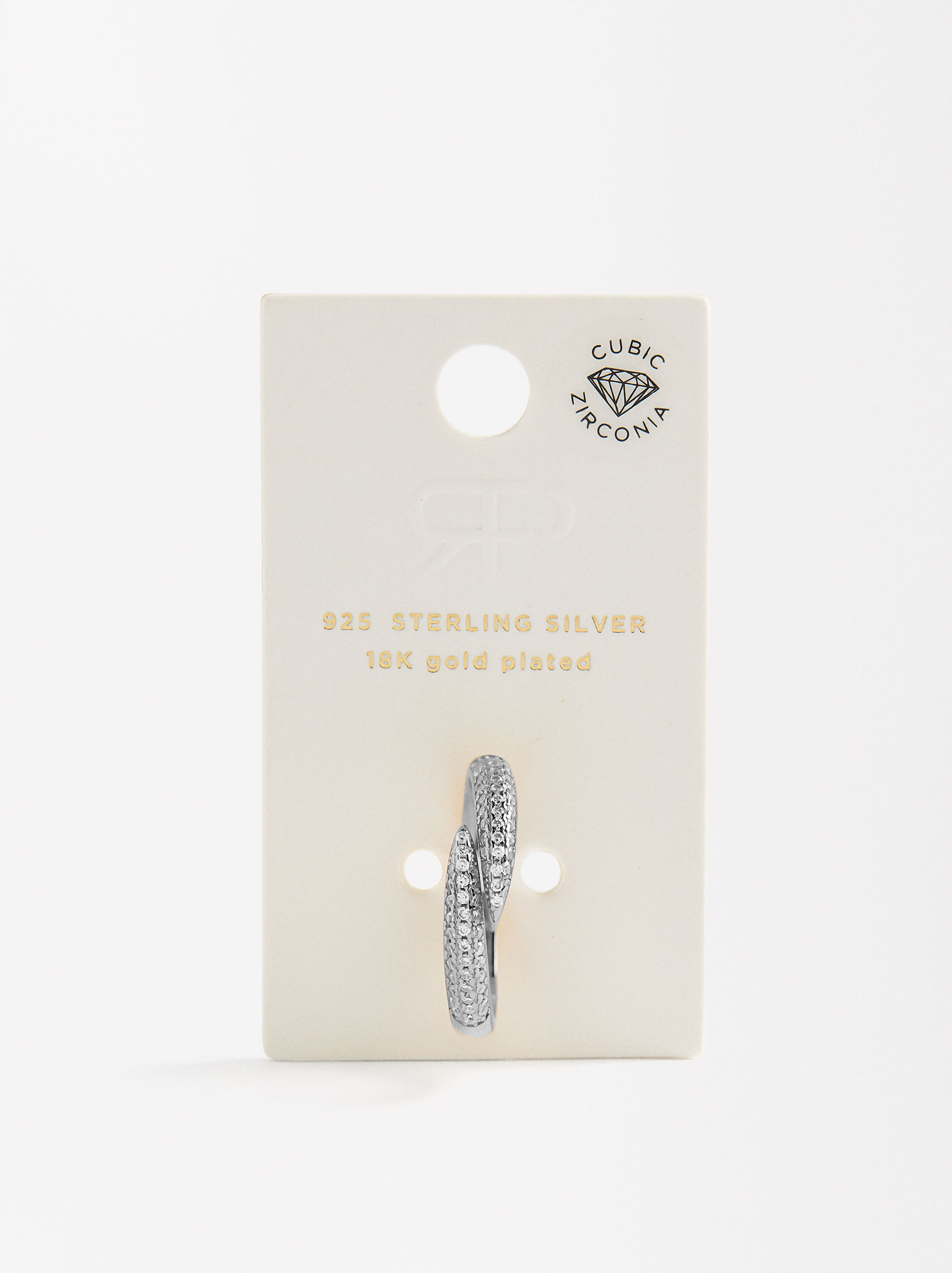 Cross ring with zircons - 925 sterling silver, Silver, hi-res