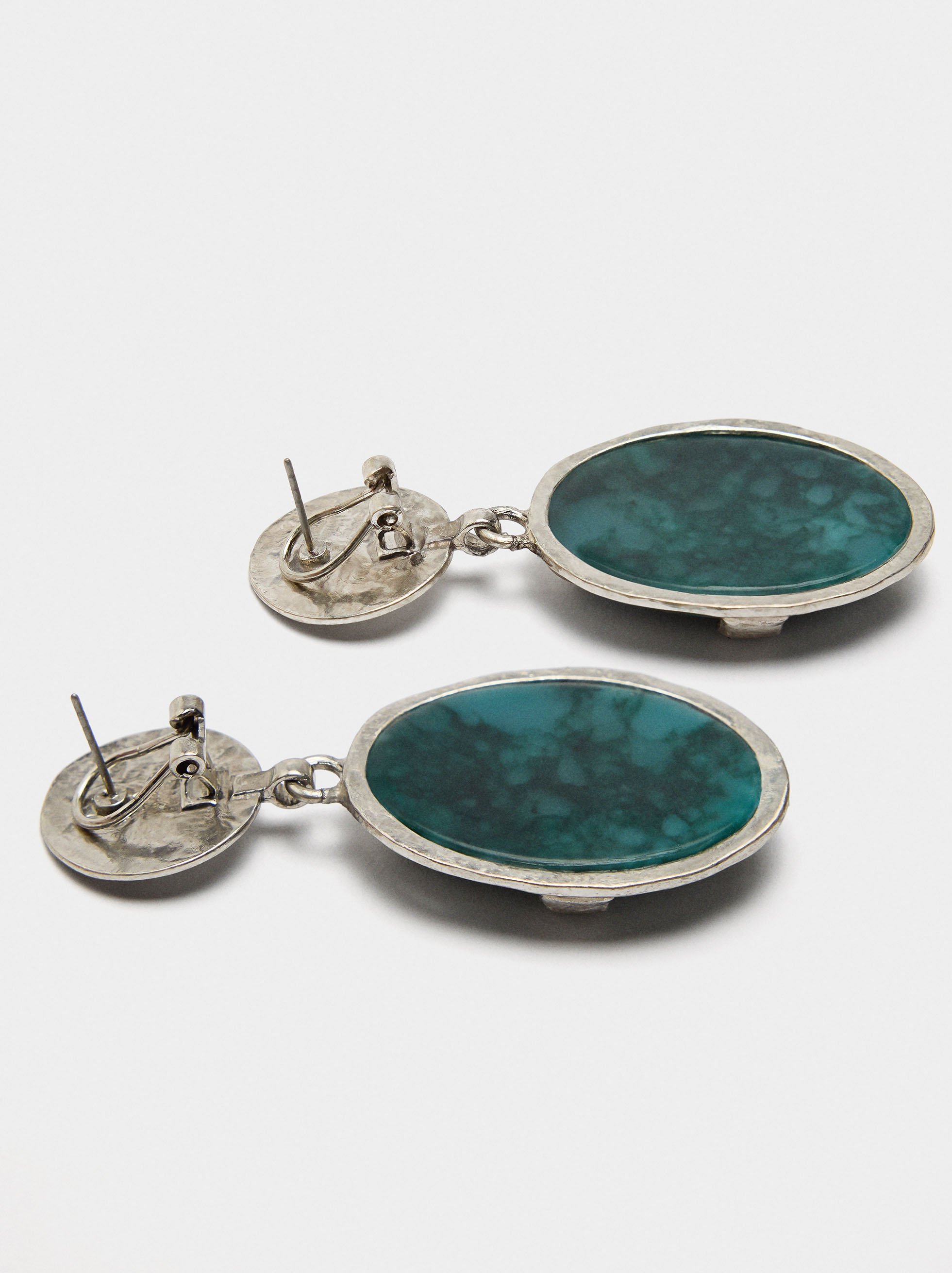 Maxi oval earrings with stones image number 3.0