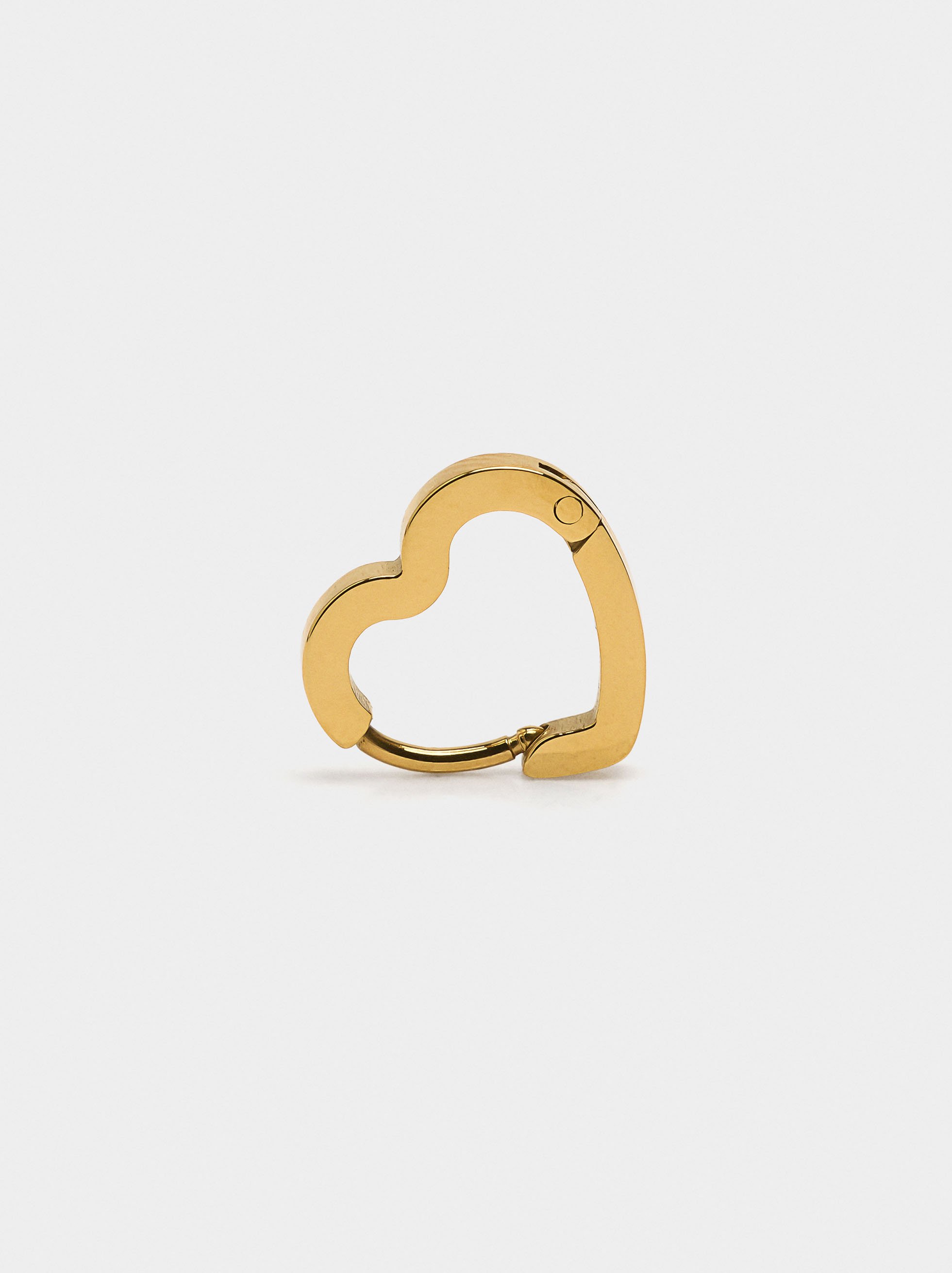 Heart single hoop earring - stainless steel image number 1.0