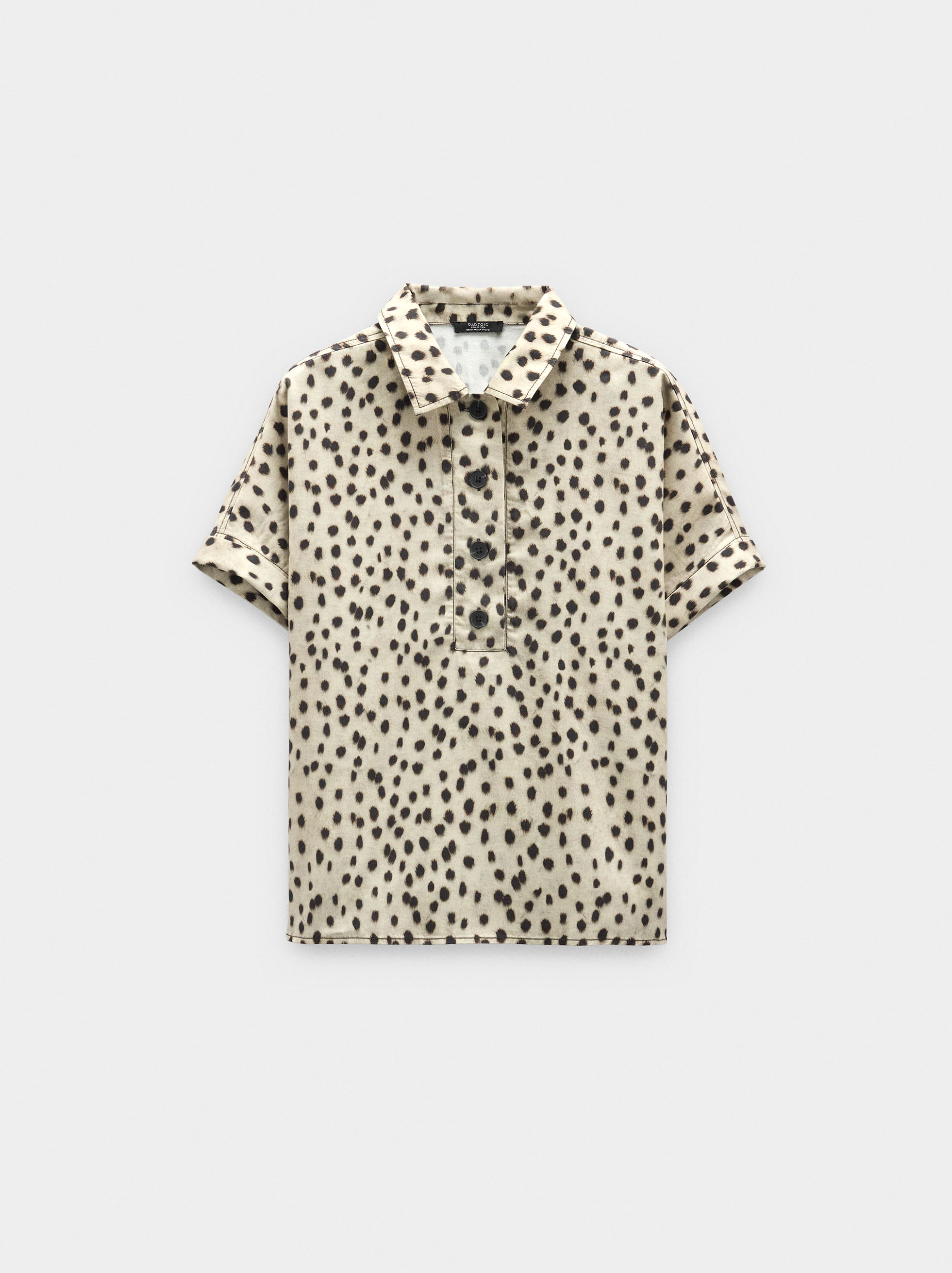 100% lyocell animal print shirt image number 5.0