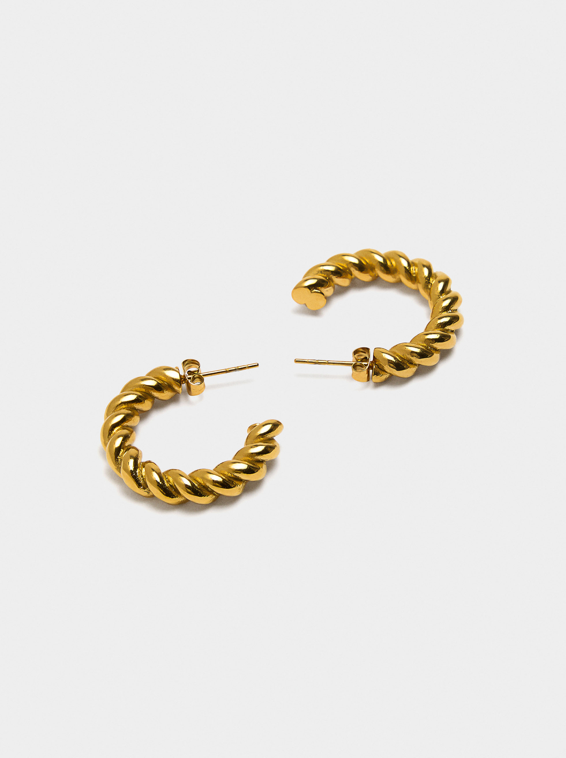 Open hoop earrings - stainless steel image number 2.0
