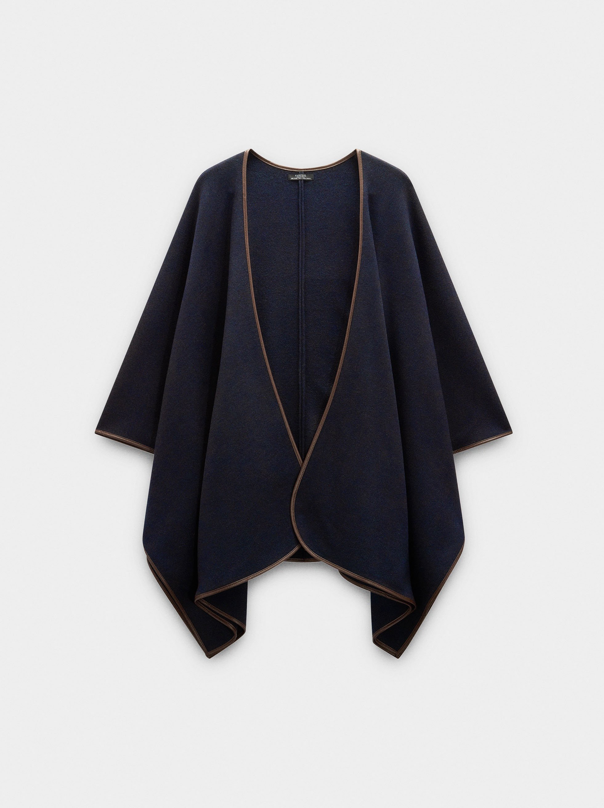 Knit poncho with seam detail image number 4.0