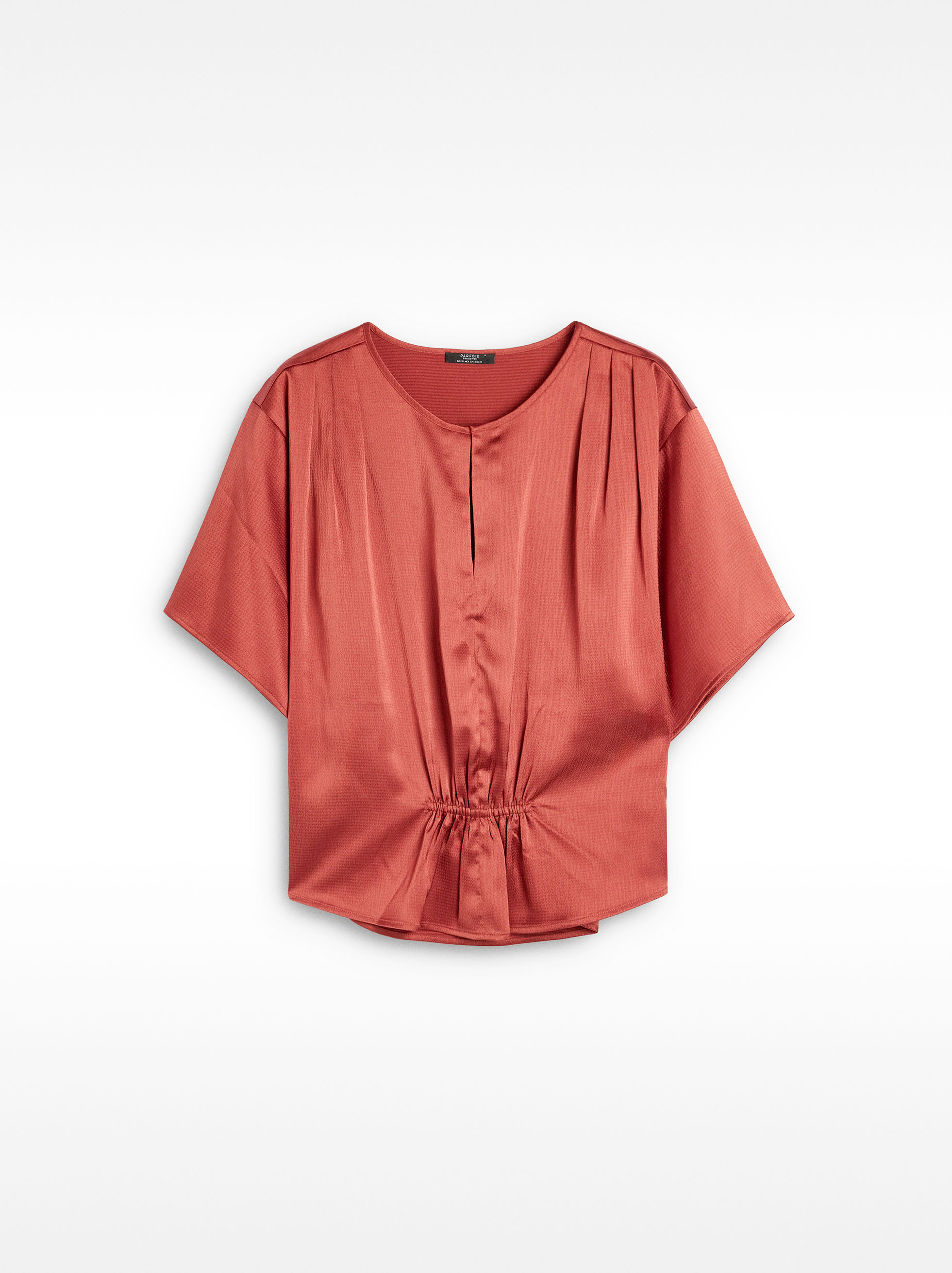 Satin blouse with ruched image number 5.0