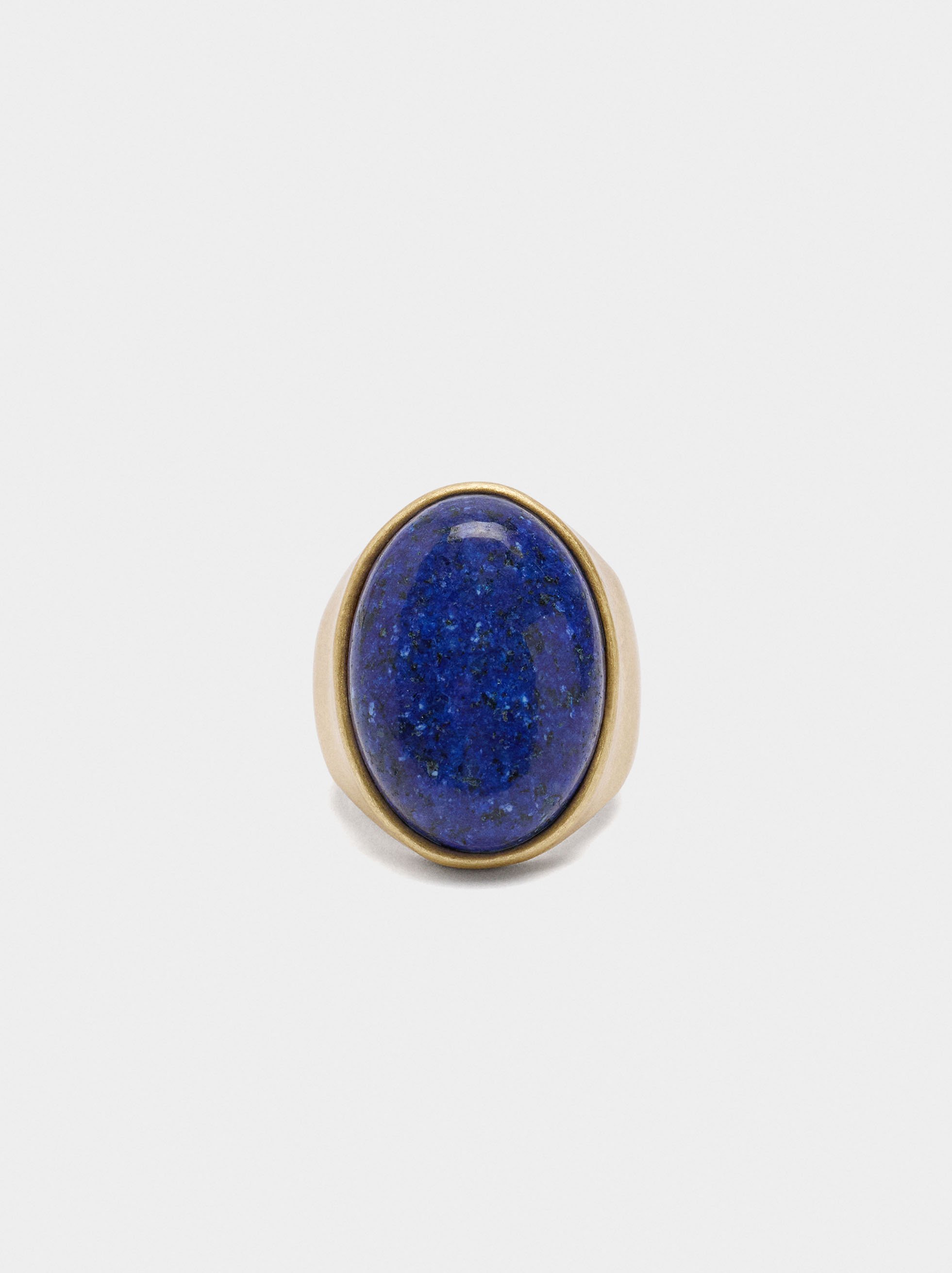 Wide ring with oval stone image number 0.0