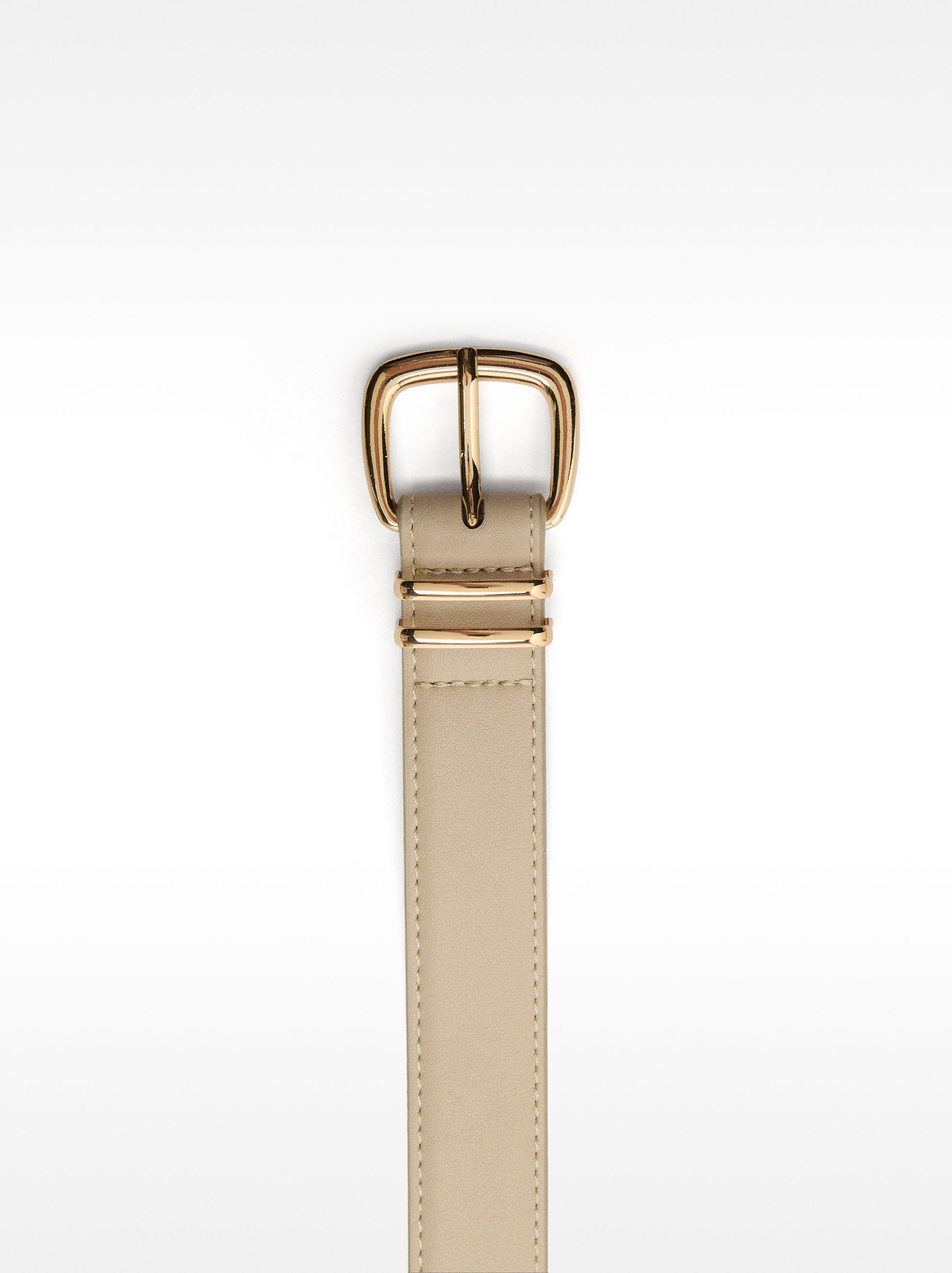 Plain belt with buckle, Ecru, hi-res