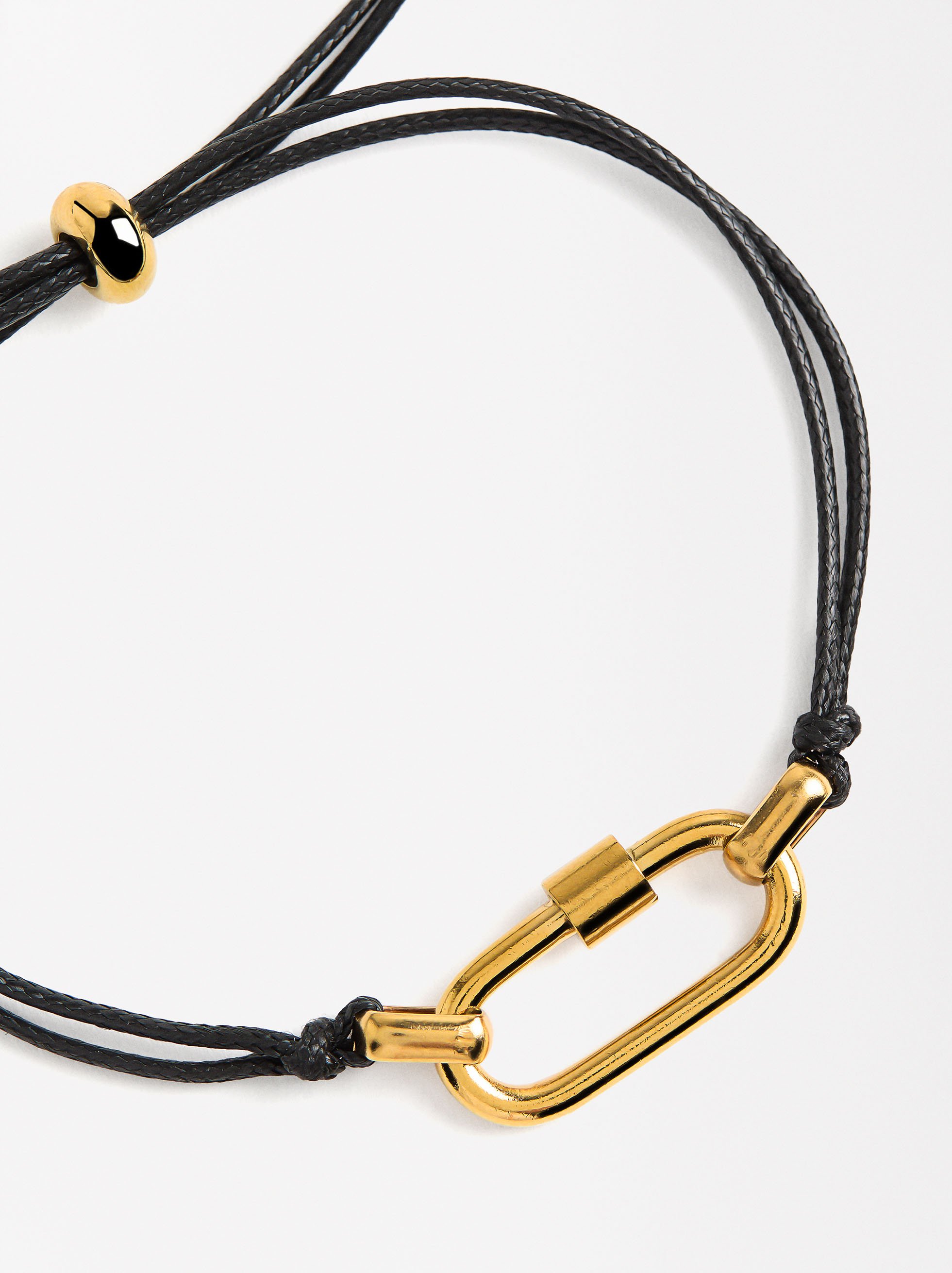 Adjustable Bracelet with Metallic Detail - Stainless Steel image number 1.0