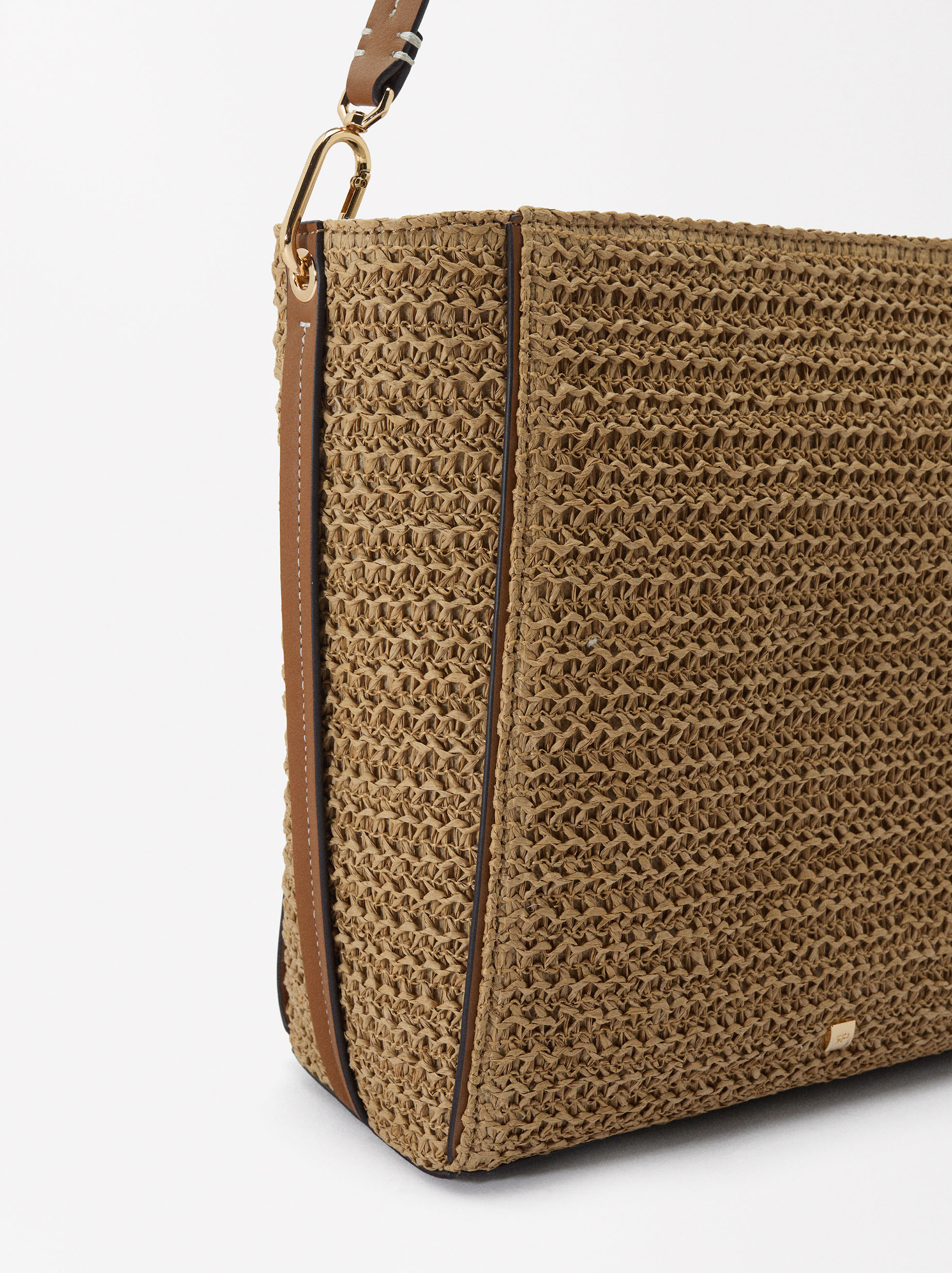 Straw-effect shoulder bag  image number 1.0