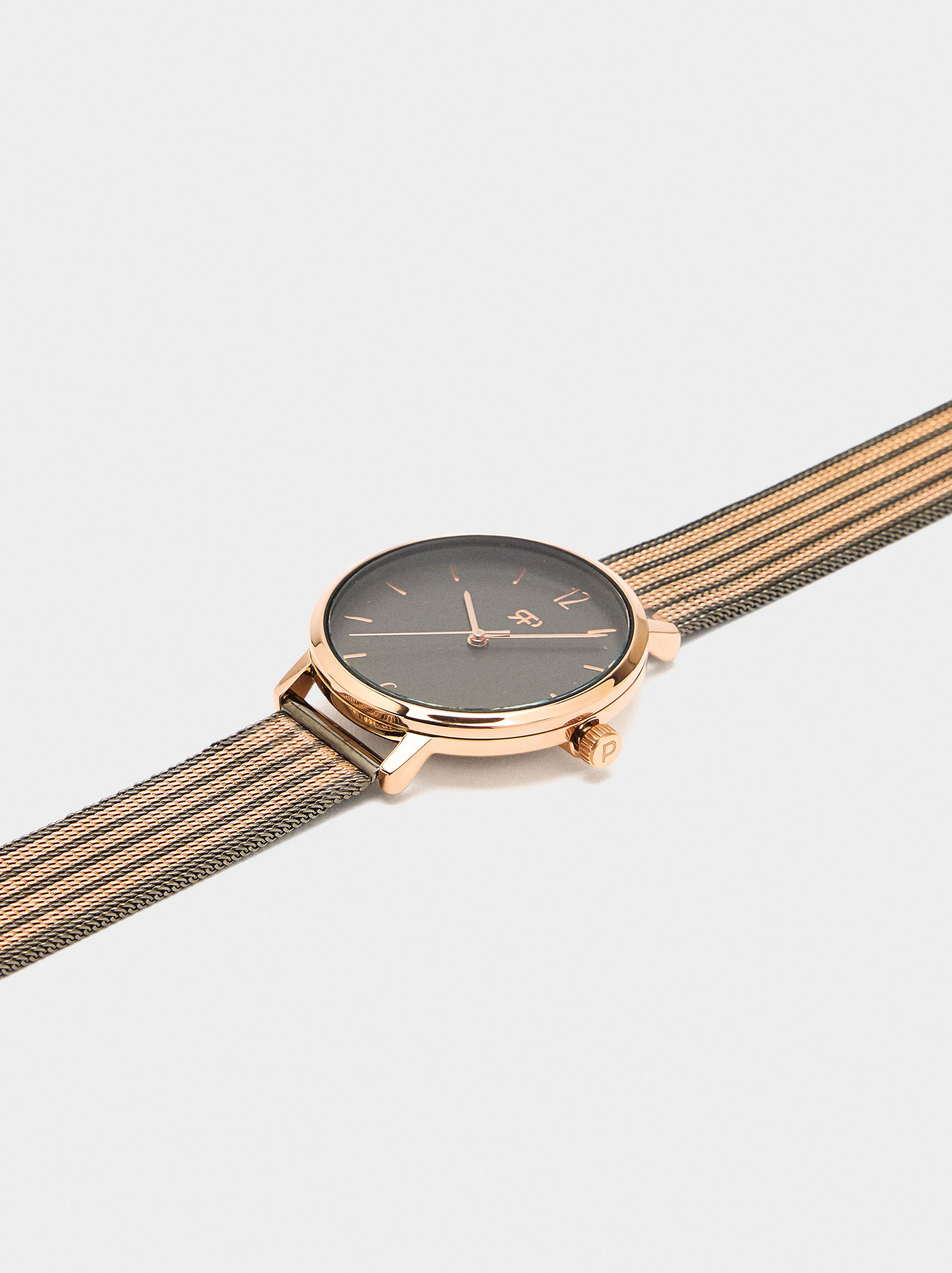 Uhr mit Bicolor-Metallnetz image number 1.0