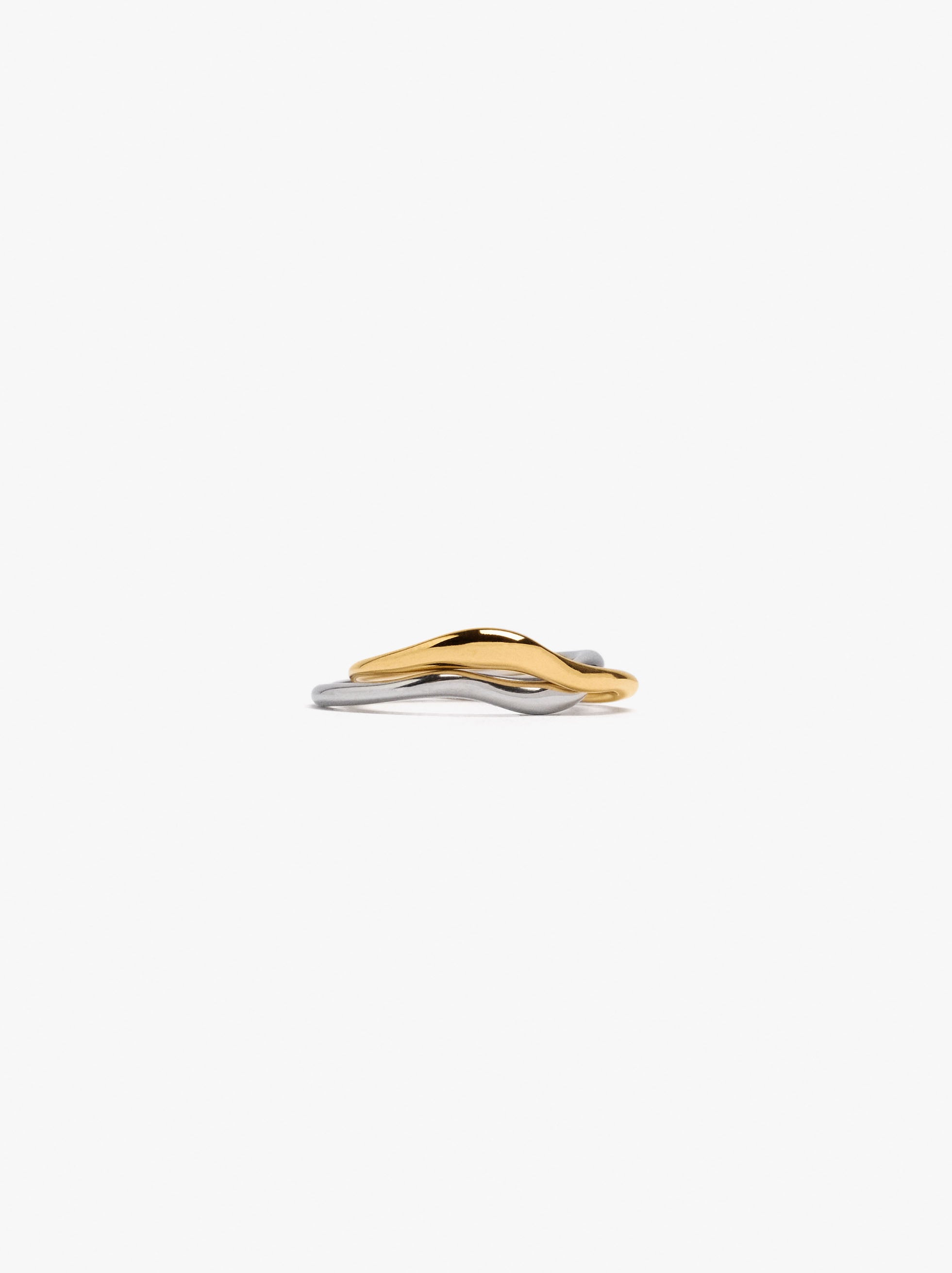 Bicolor interlaced rings - stainless steel image number 0.0