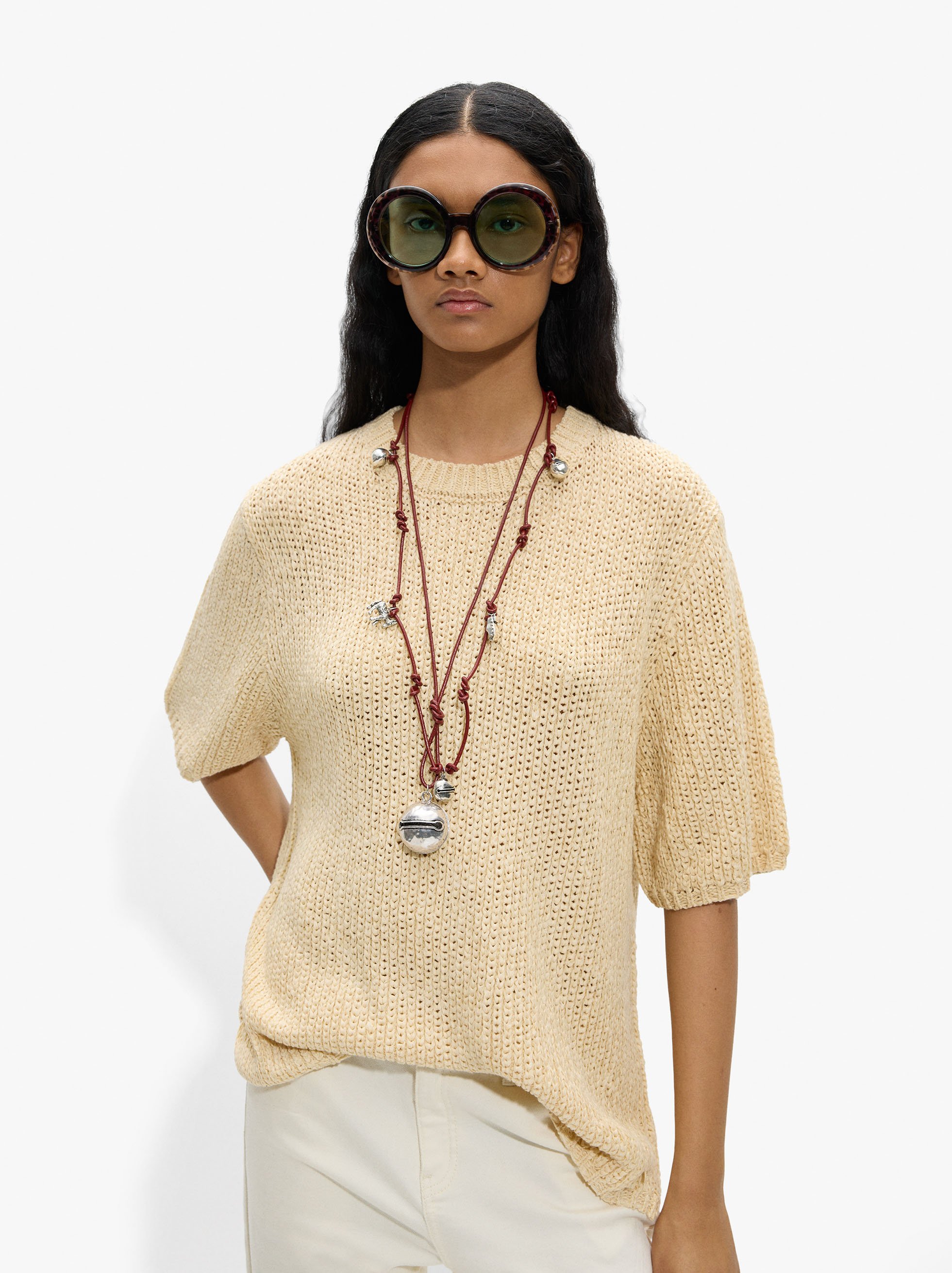 Pull en maille c&ocirc;tel&eacute;e image number 1.0