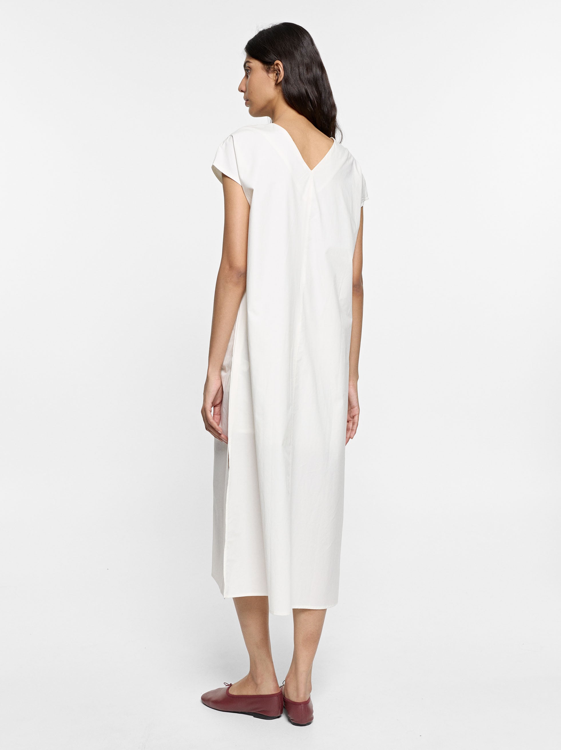 Robe midi avec n&oelig;ud 100% coton image number 3.0