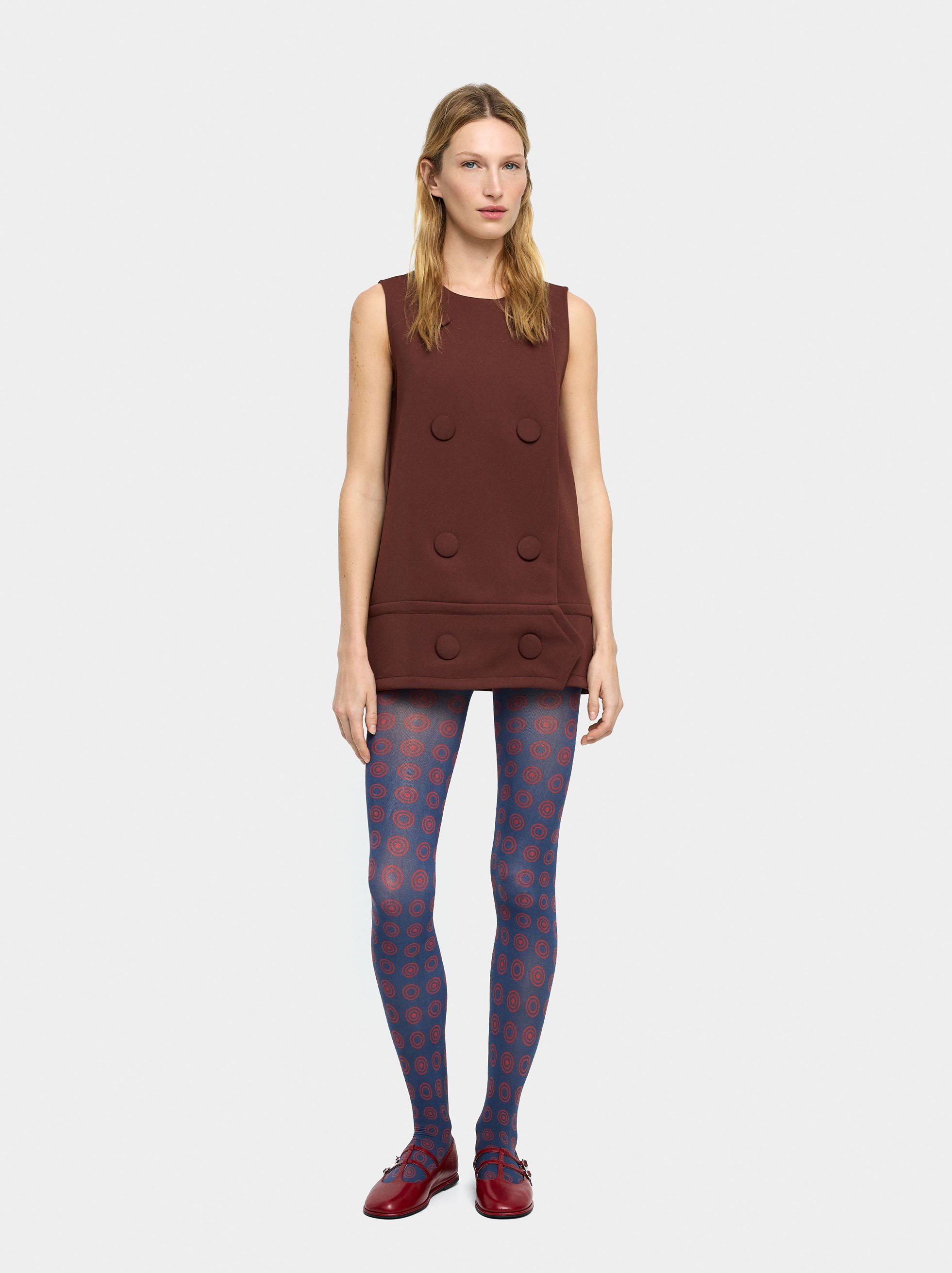 Printed knit tights image number 0.0