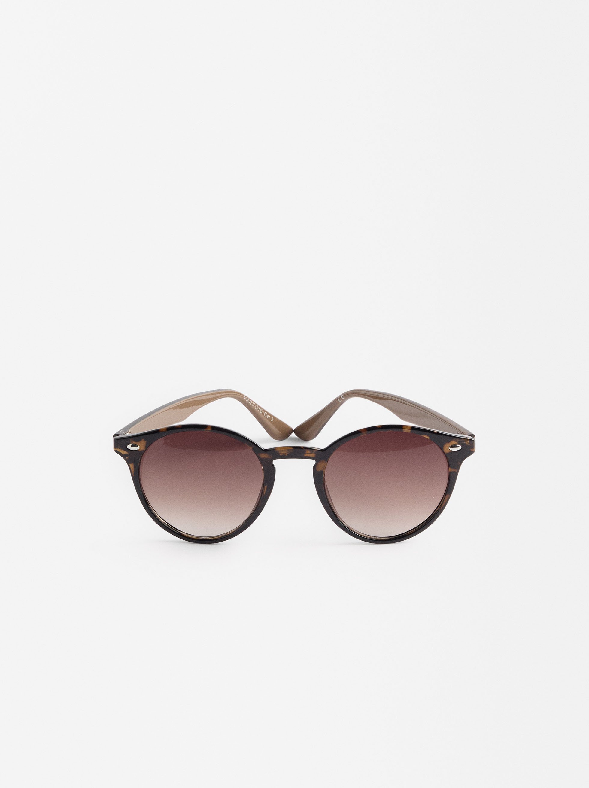 Round sunglasses , Brown, hi-res