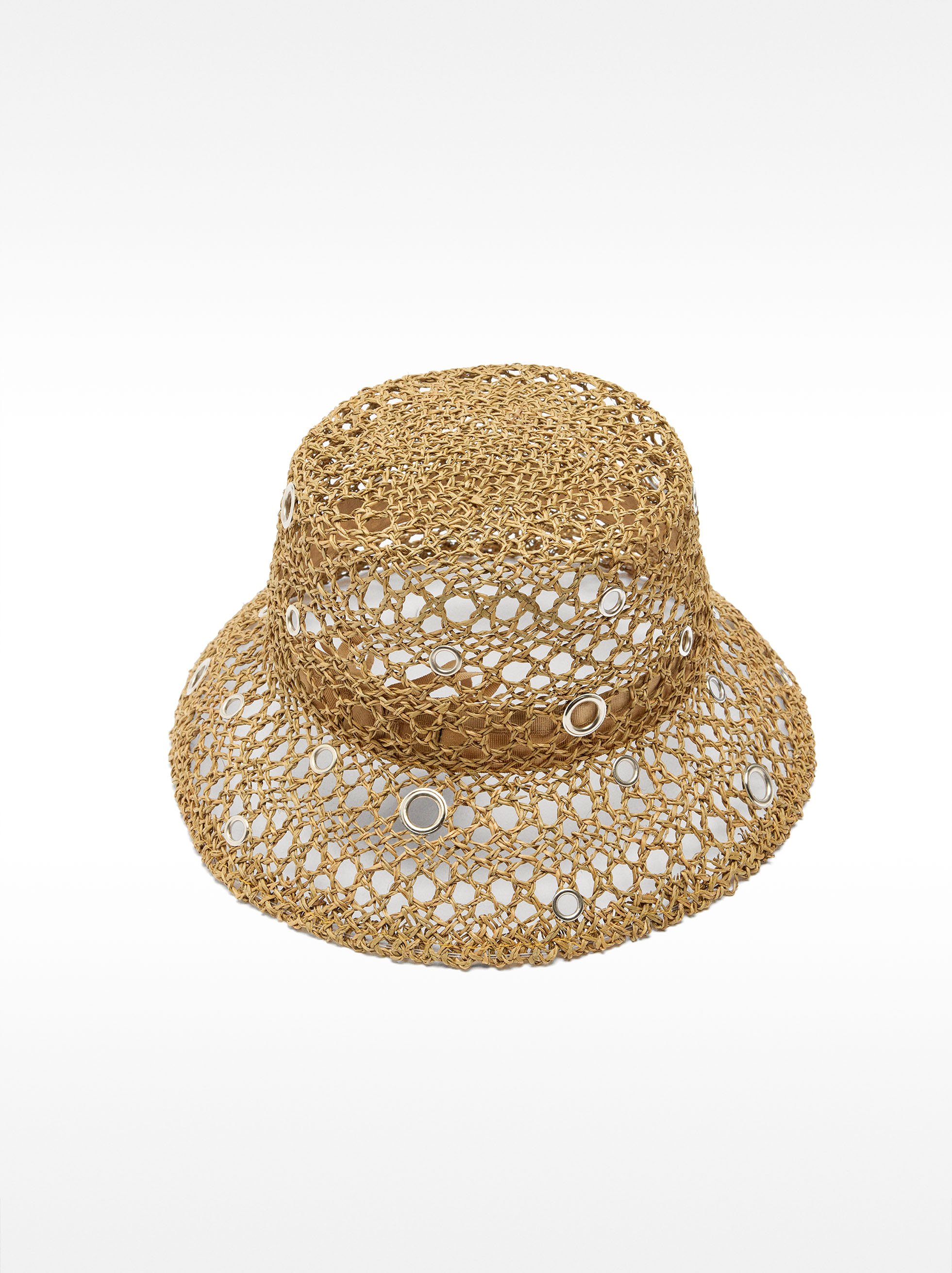 Straw hat with studs image number 2.0