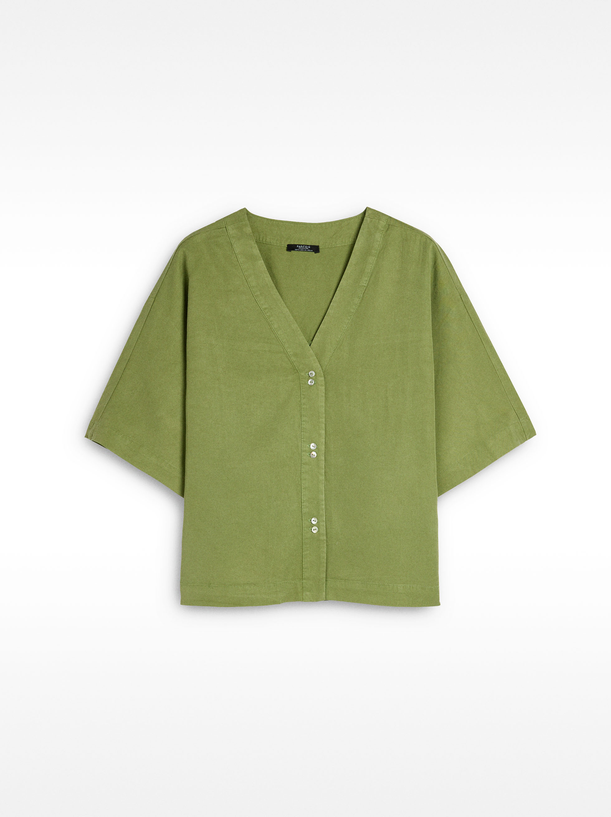 Short-sleeved shirt with 100% lyocell image number 4.0