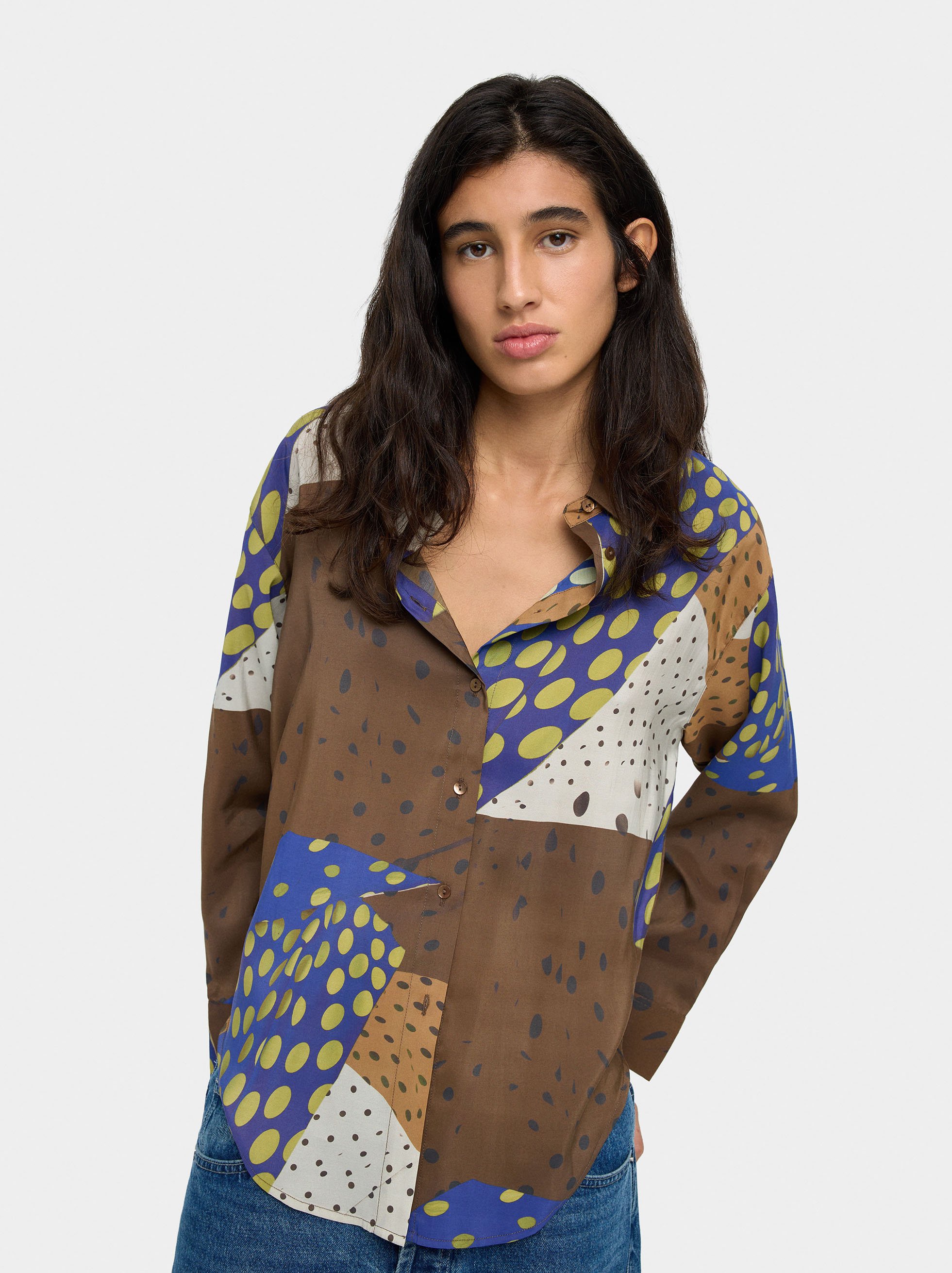 Printed shirt with long sleeves image number 1.0