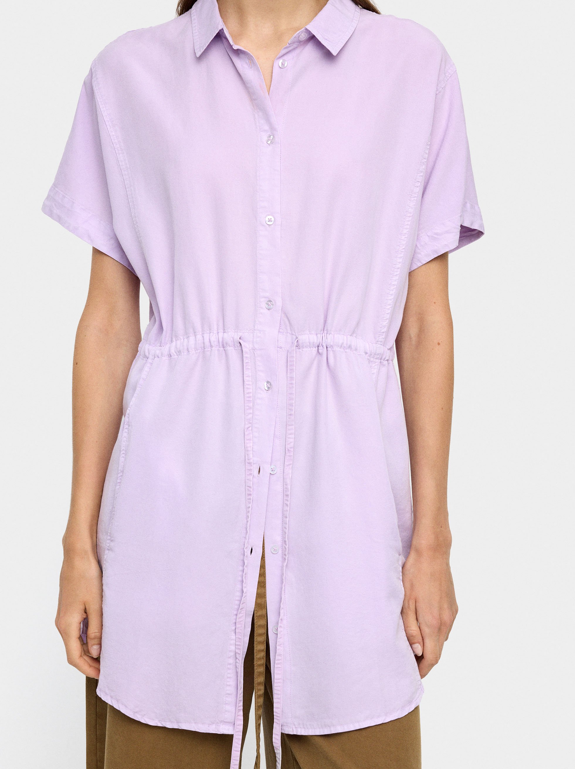 100% lyocell shirt dress image number 1.0