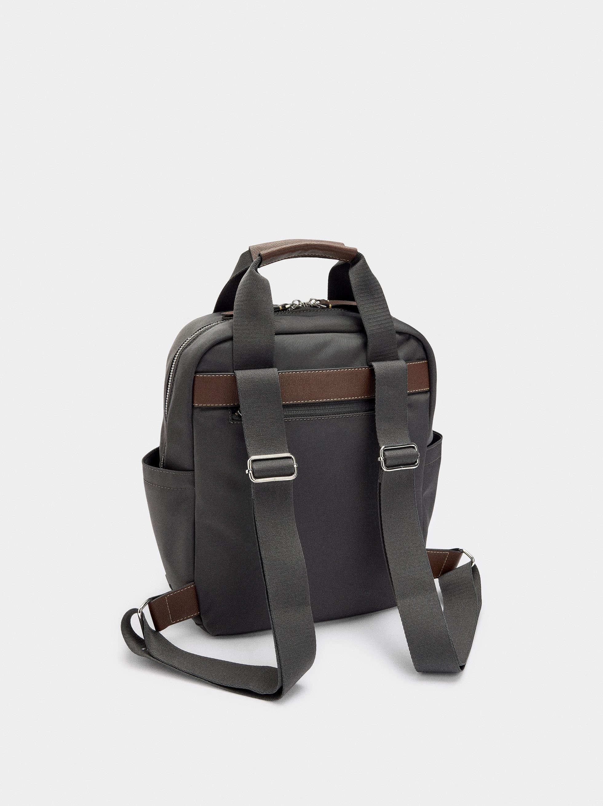 Nylon backpack with pendant image number 2.0