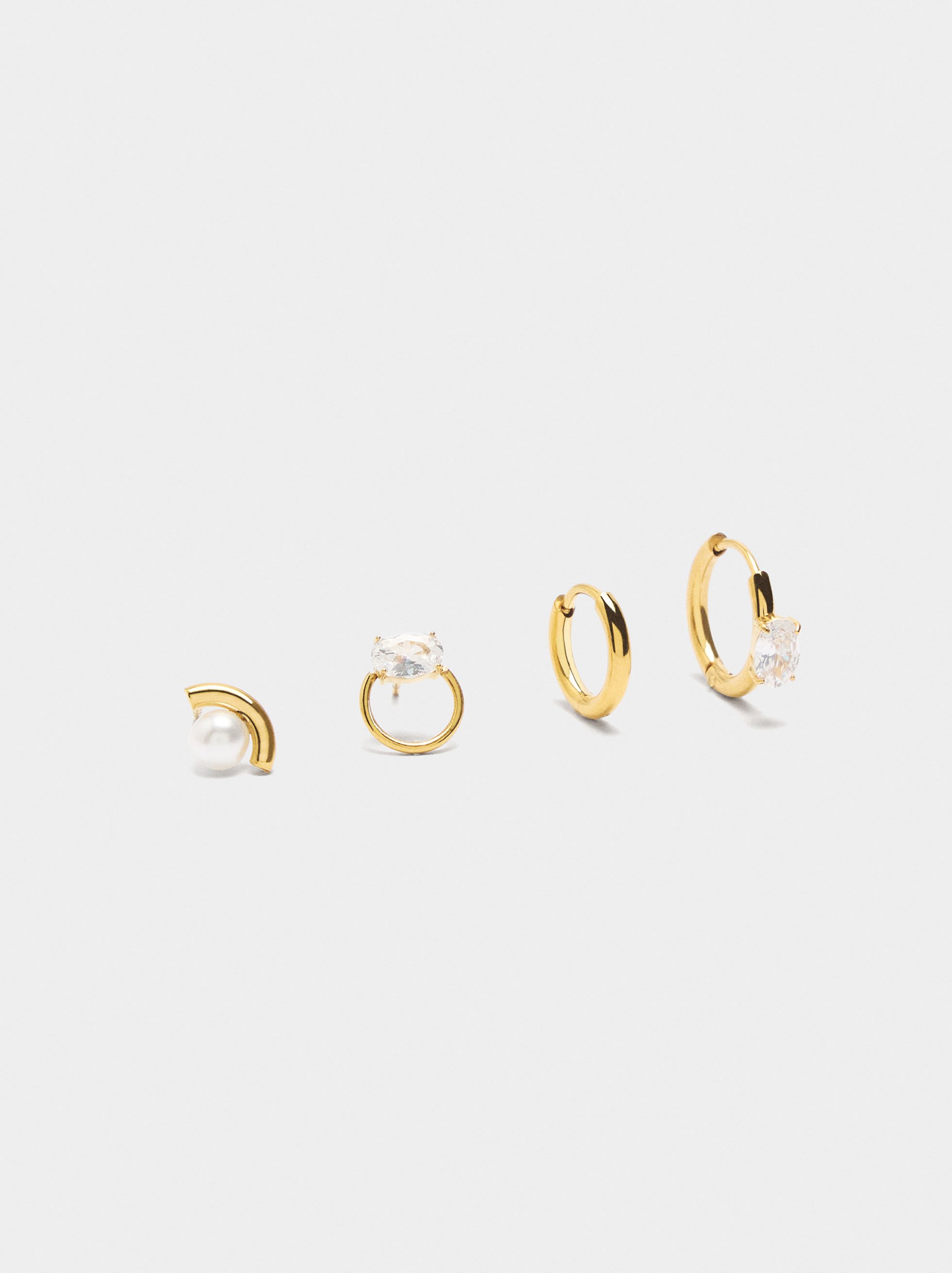 Asymmetric earrings set - stainless steel image number 0.0