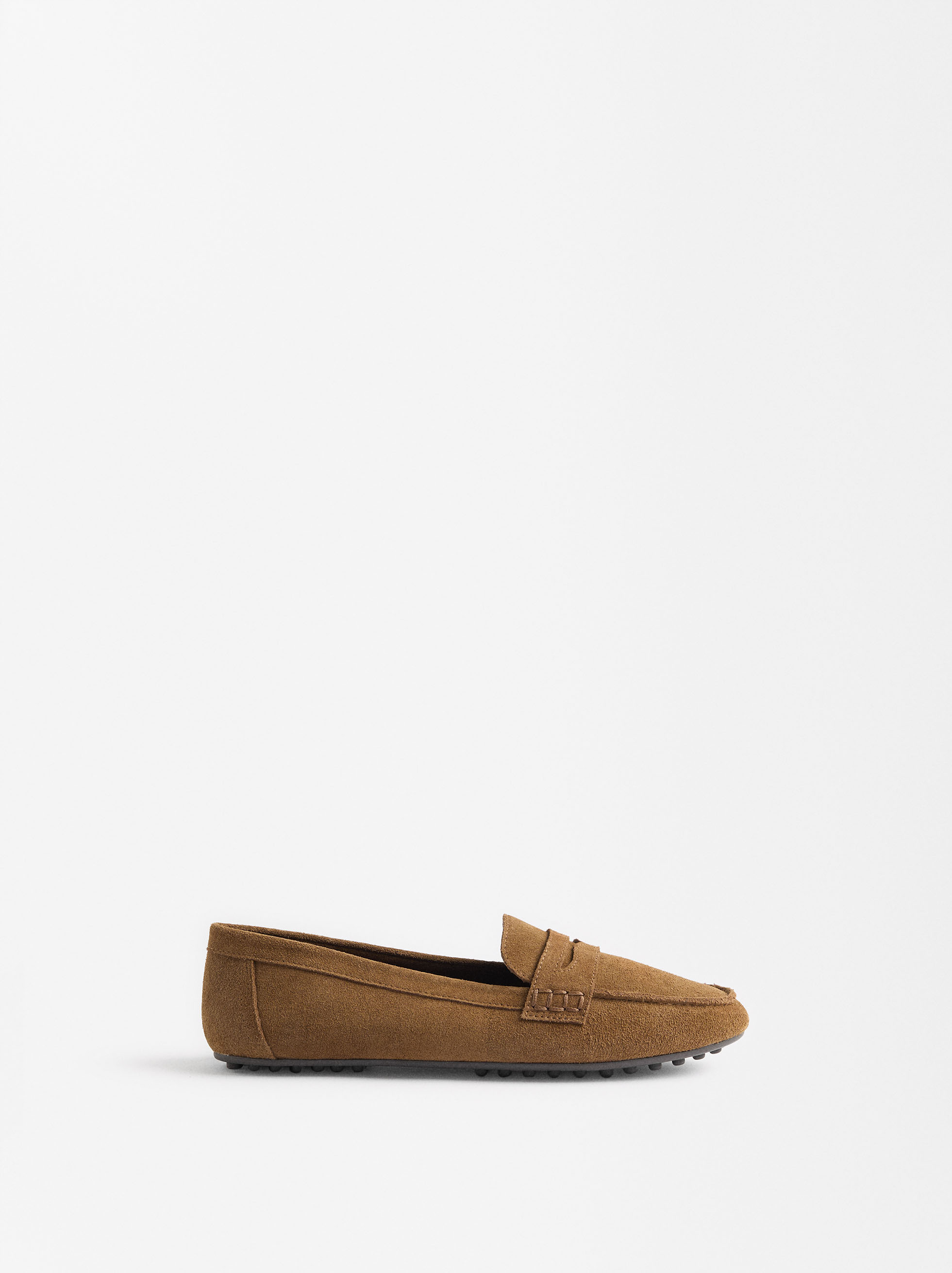 Leather moccasins with stitching image number 2.0