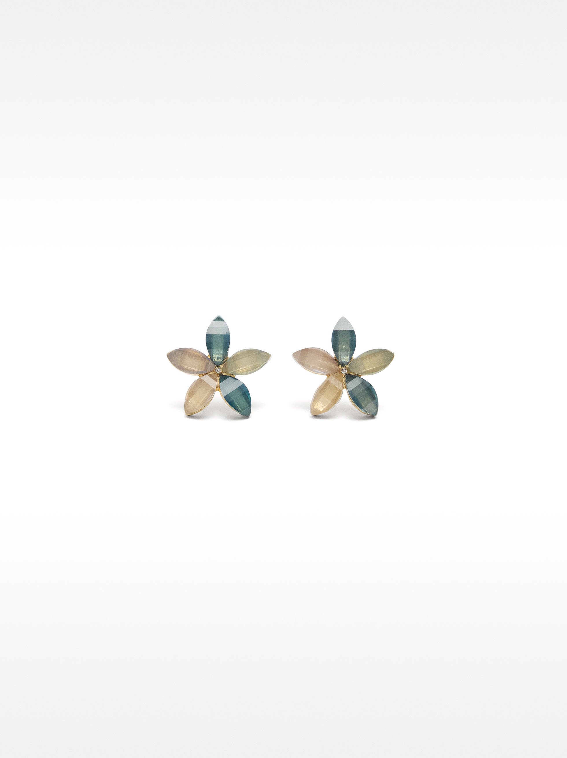 Flower earrings with resin image number 0.0