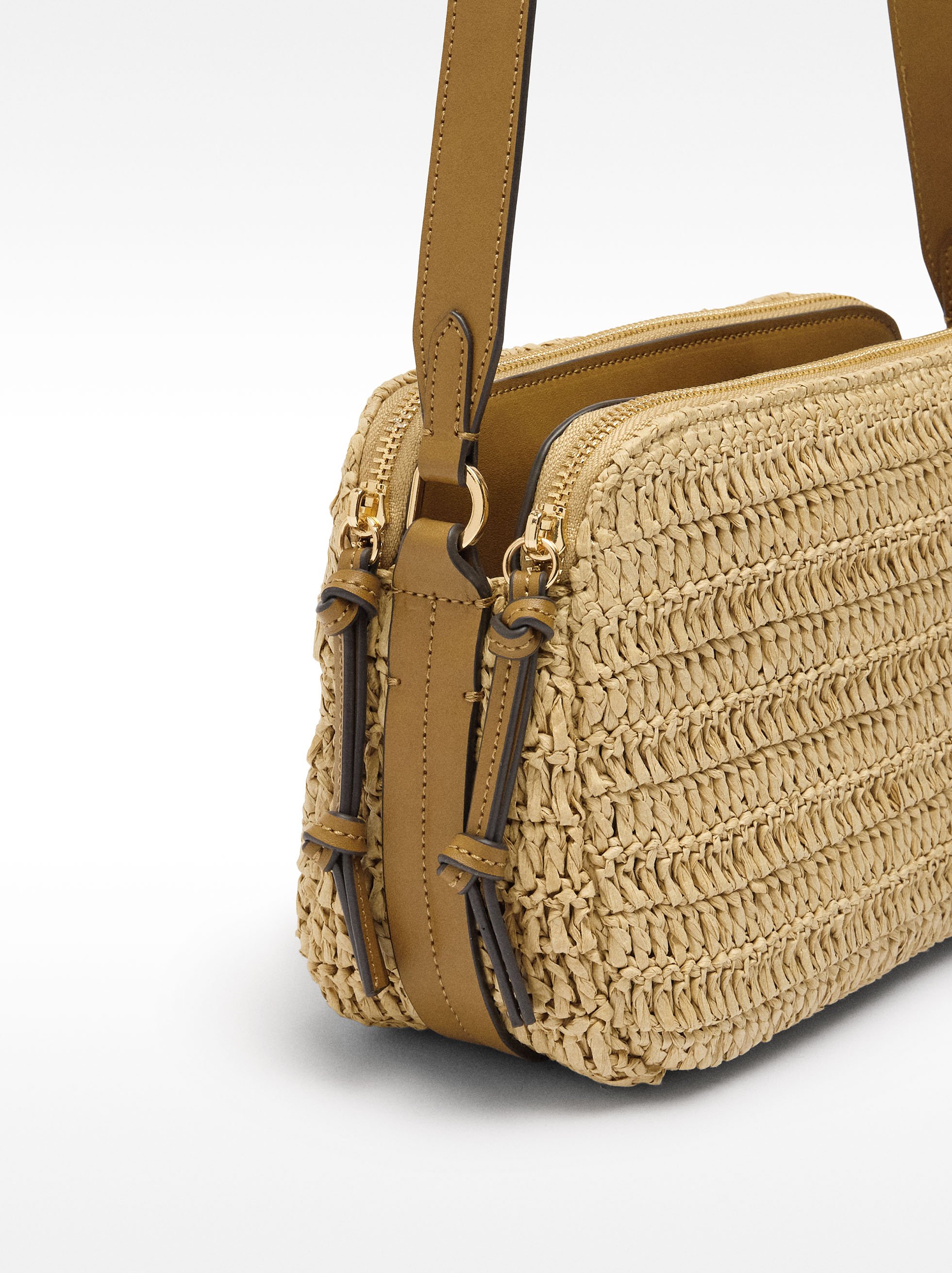 Crossbody bag with straw effect image number 2.0