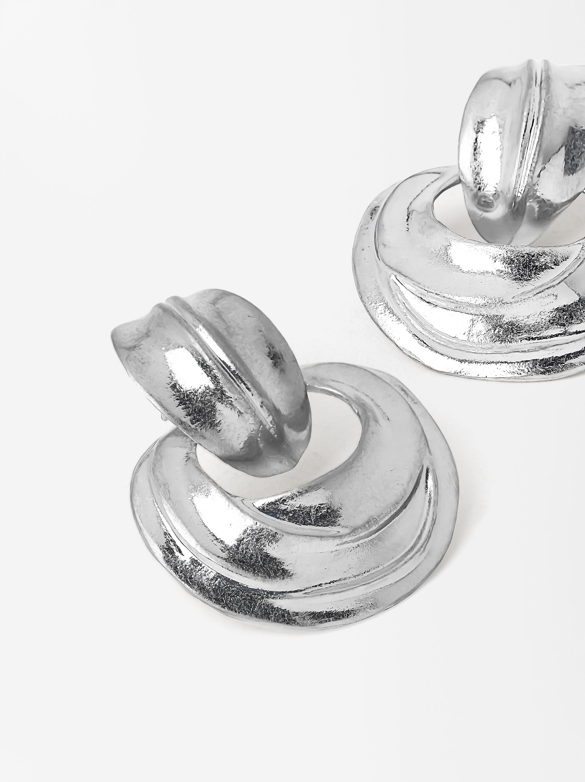 Irregular Silver Earrings image number 1.0