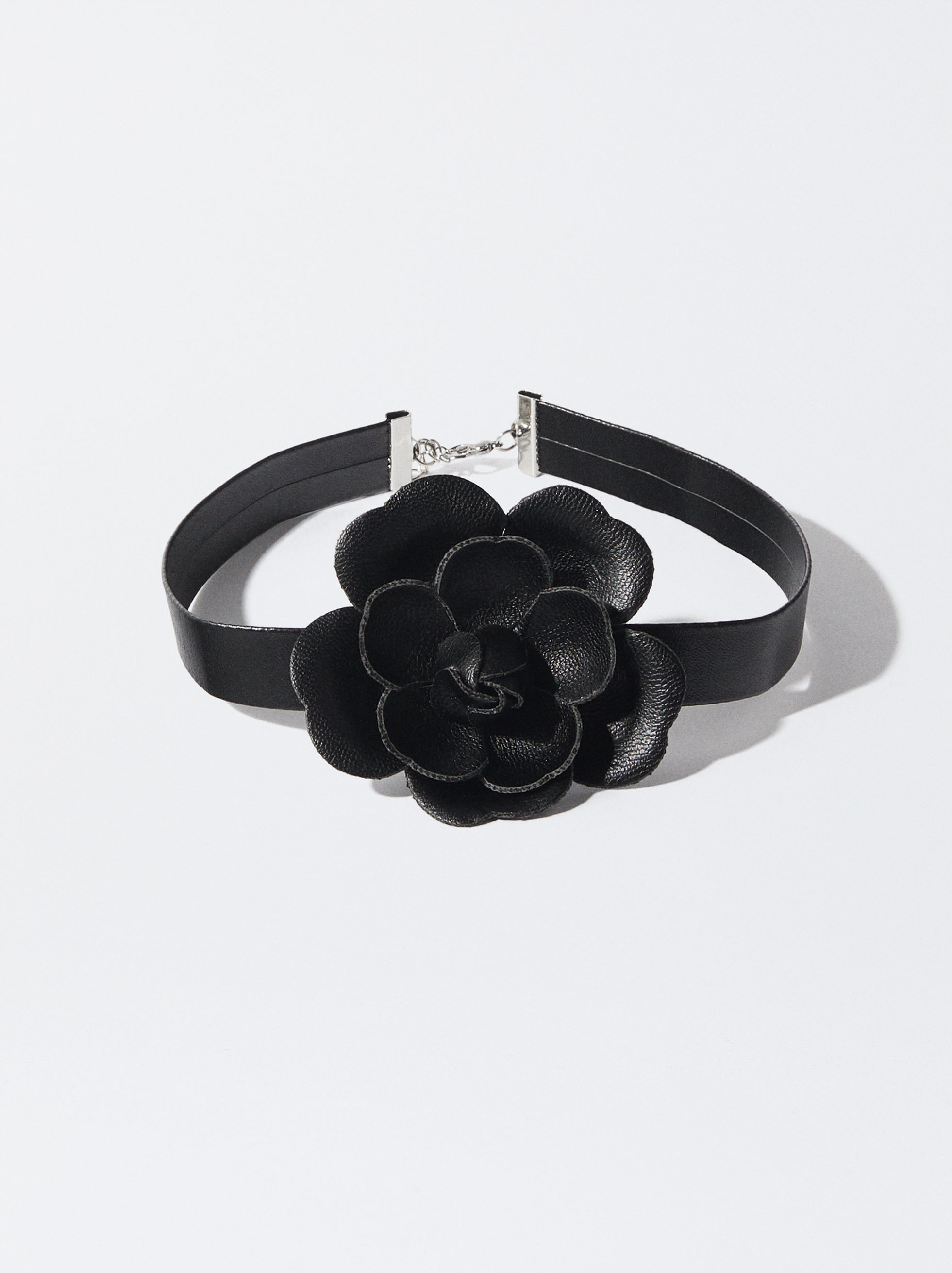 Flower Choker Necklace - Black - Woman - Necklaces 