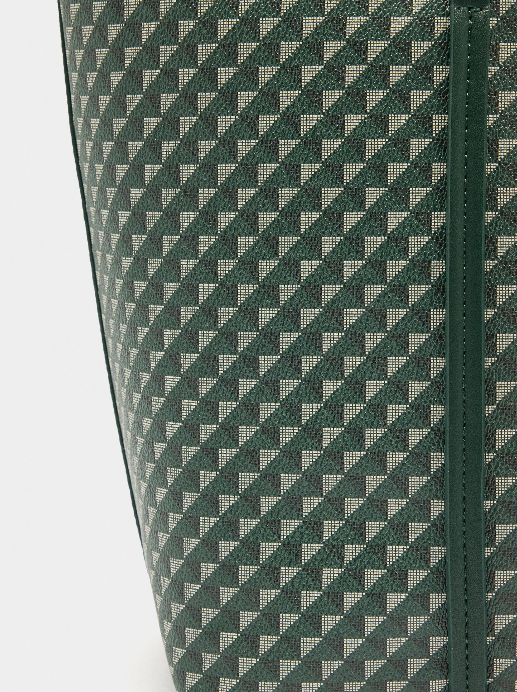 Sac shopper imprimé avec pochette amovible image number 3.0