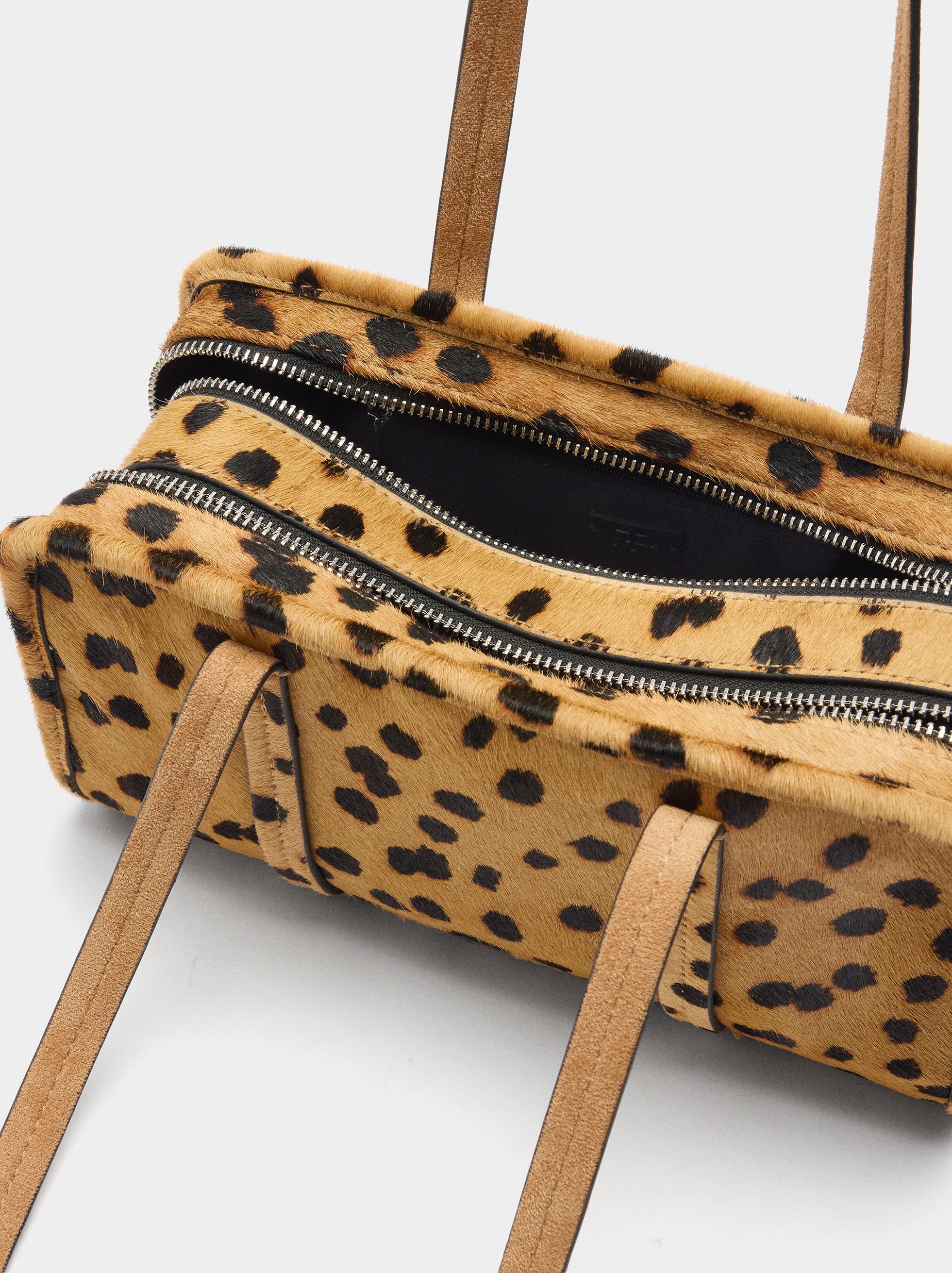 Animal print leather bowling bag image number 3.0