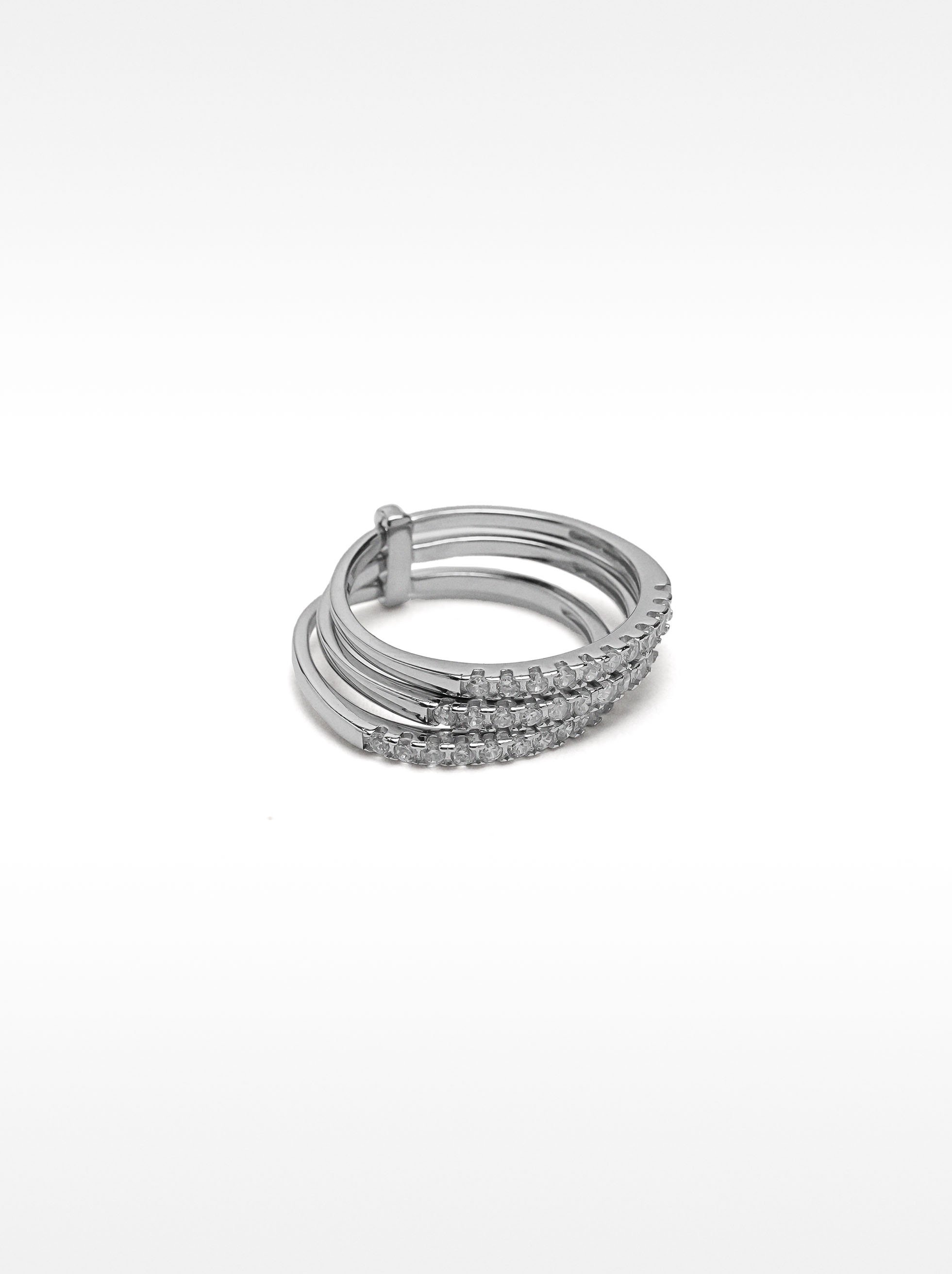 Bague triple avec zirconiums - argent sterling 925 image number 3.0