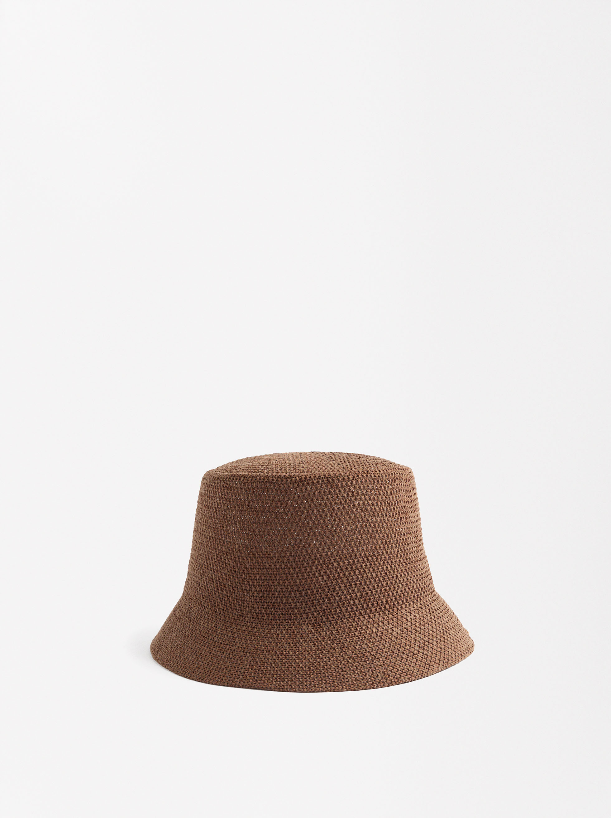 Knitted bucket hat, Taupe, hi-res