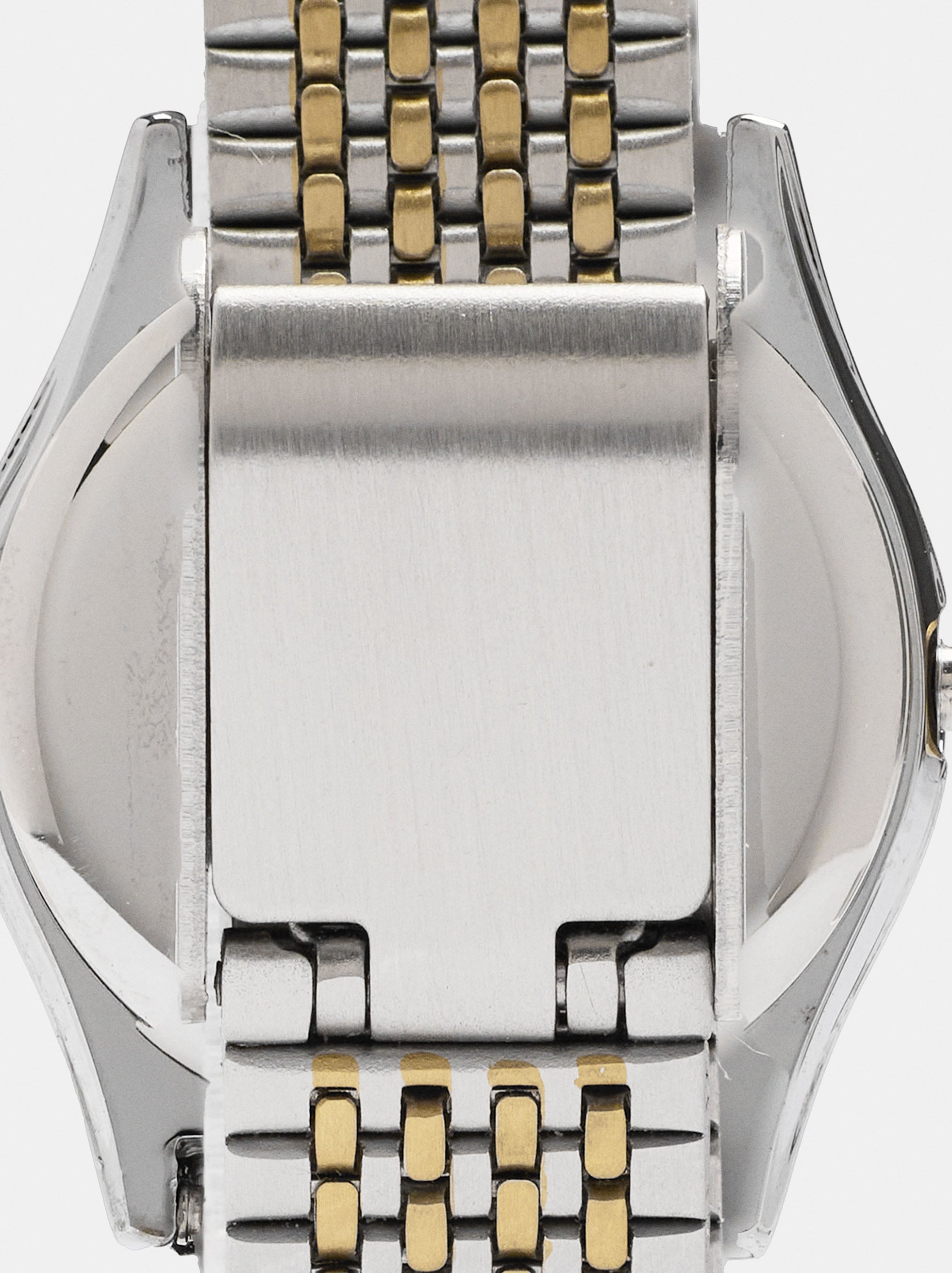 Runde Bicolor-Uhr mit Edelstahlarmband image number 4.0