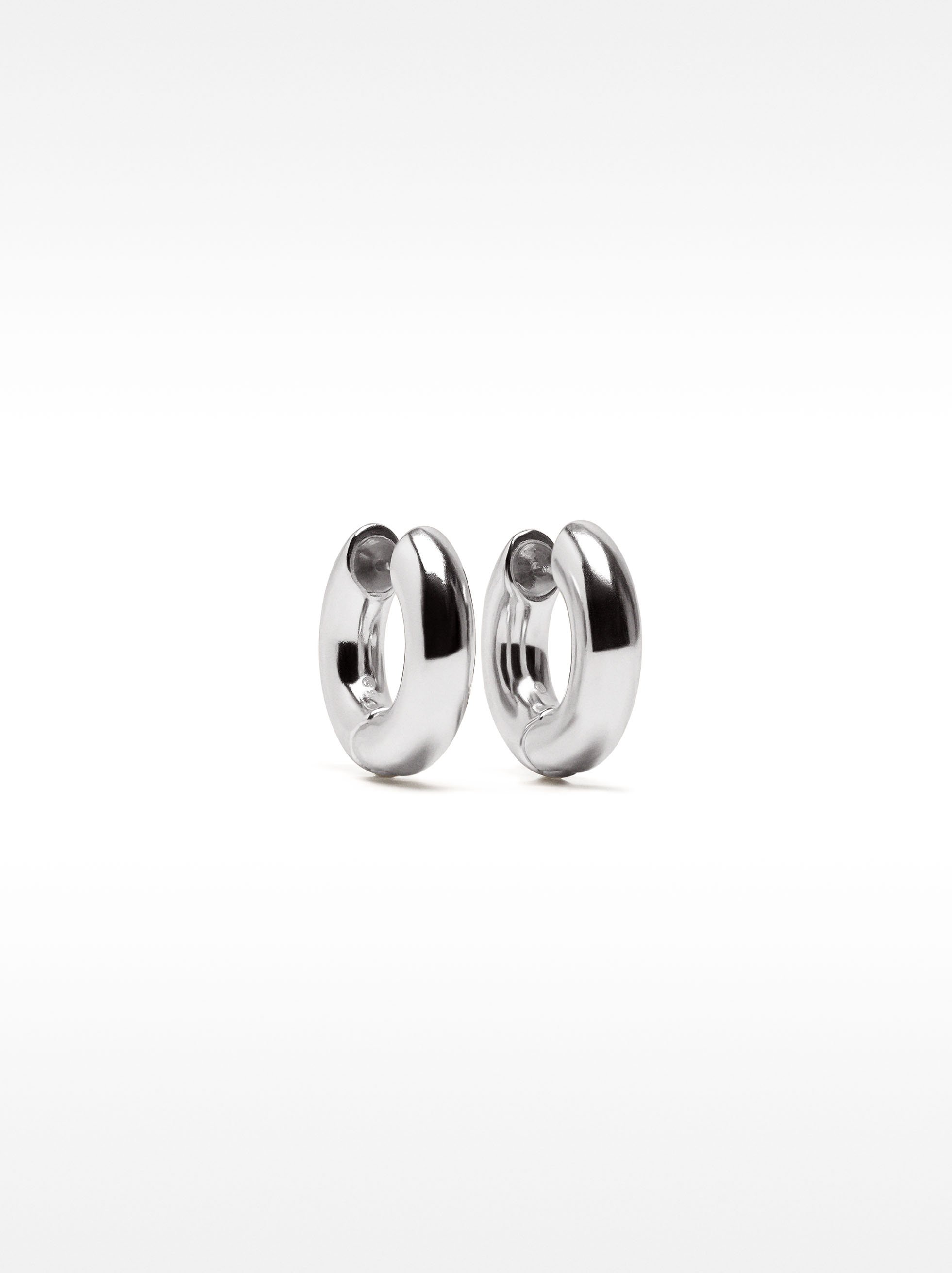 Maxi tubular hoop earrings - 925 sterling silver image number 0.0