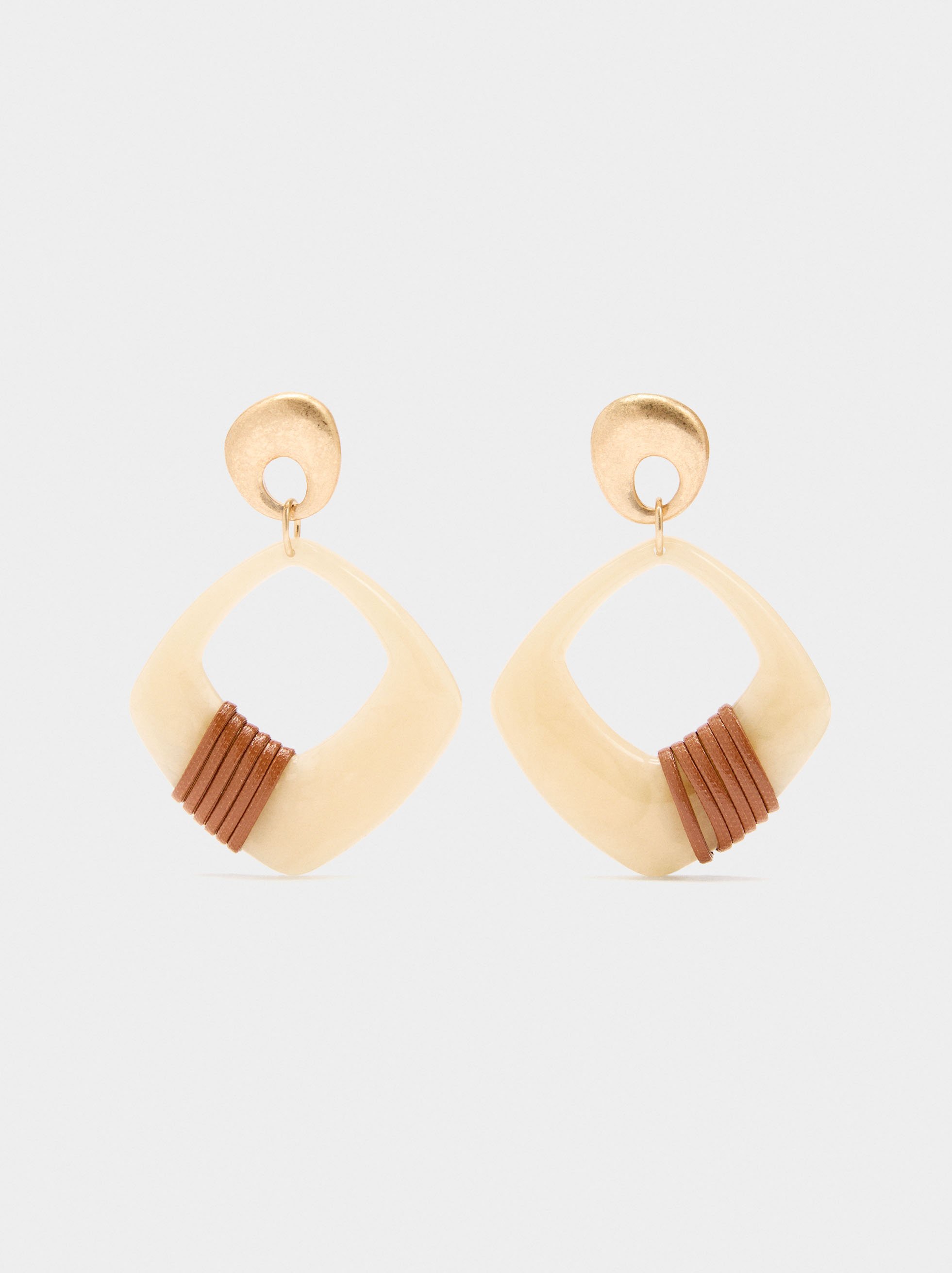 Long earrings with resin image number 0.0