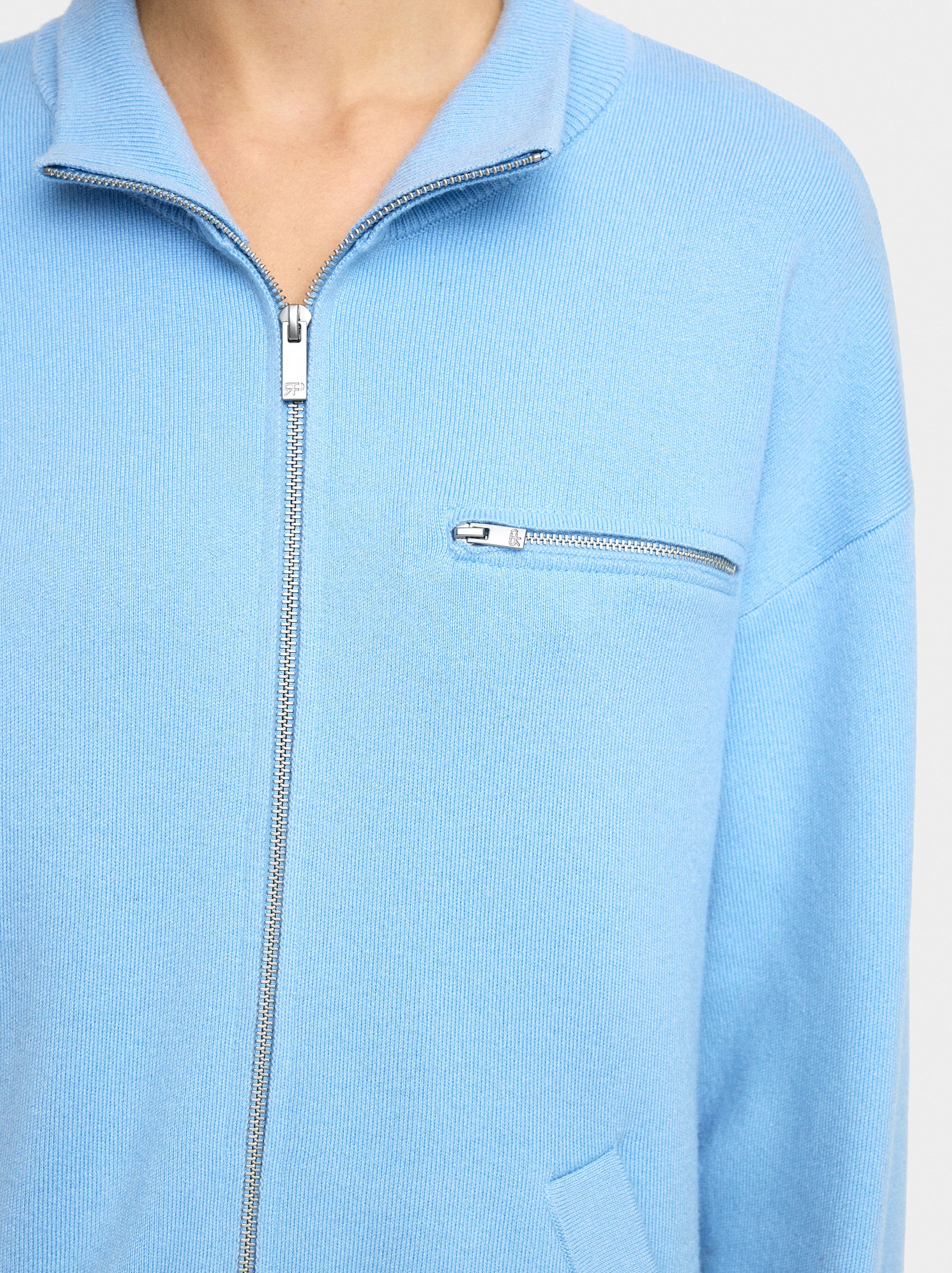 Zipped knit cardigan image number 4.0